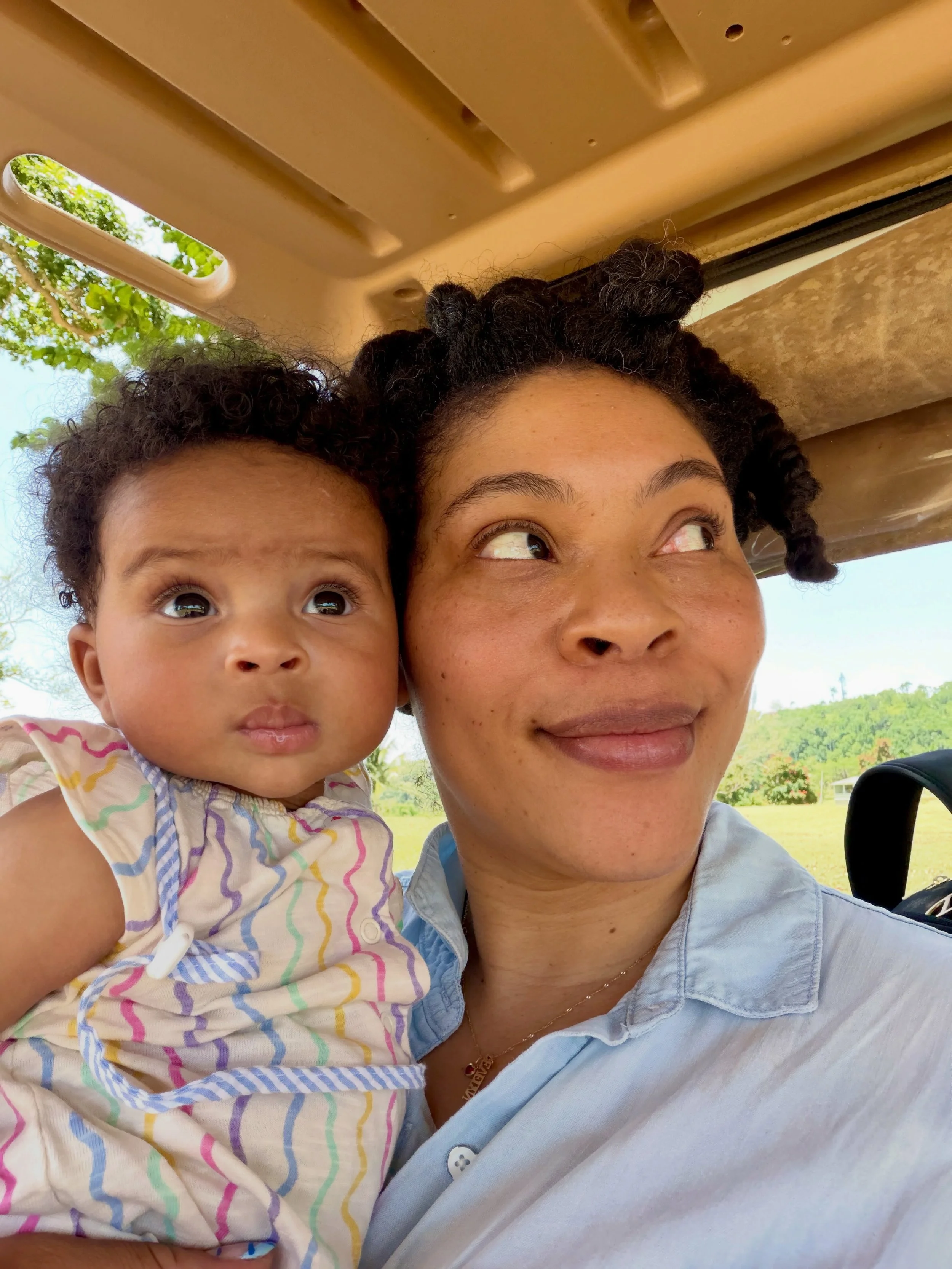 Evelyn got her second passport stamp in my favorite place!! We flew to Jamaica for my Mom and Mr. Desmond&rsquo;s joint 70th birthday celebration 🇯🇲❤️🎉 We ate, we danced, we swam, they golfed lol, and of course the trip wasn&rsquo;t long enough! #