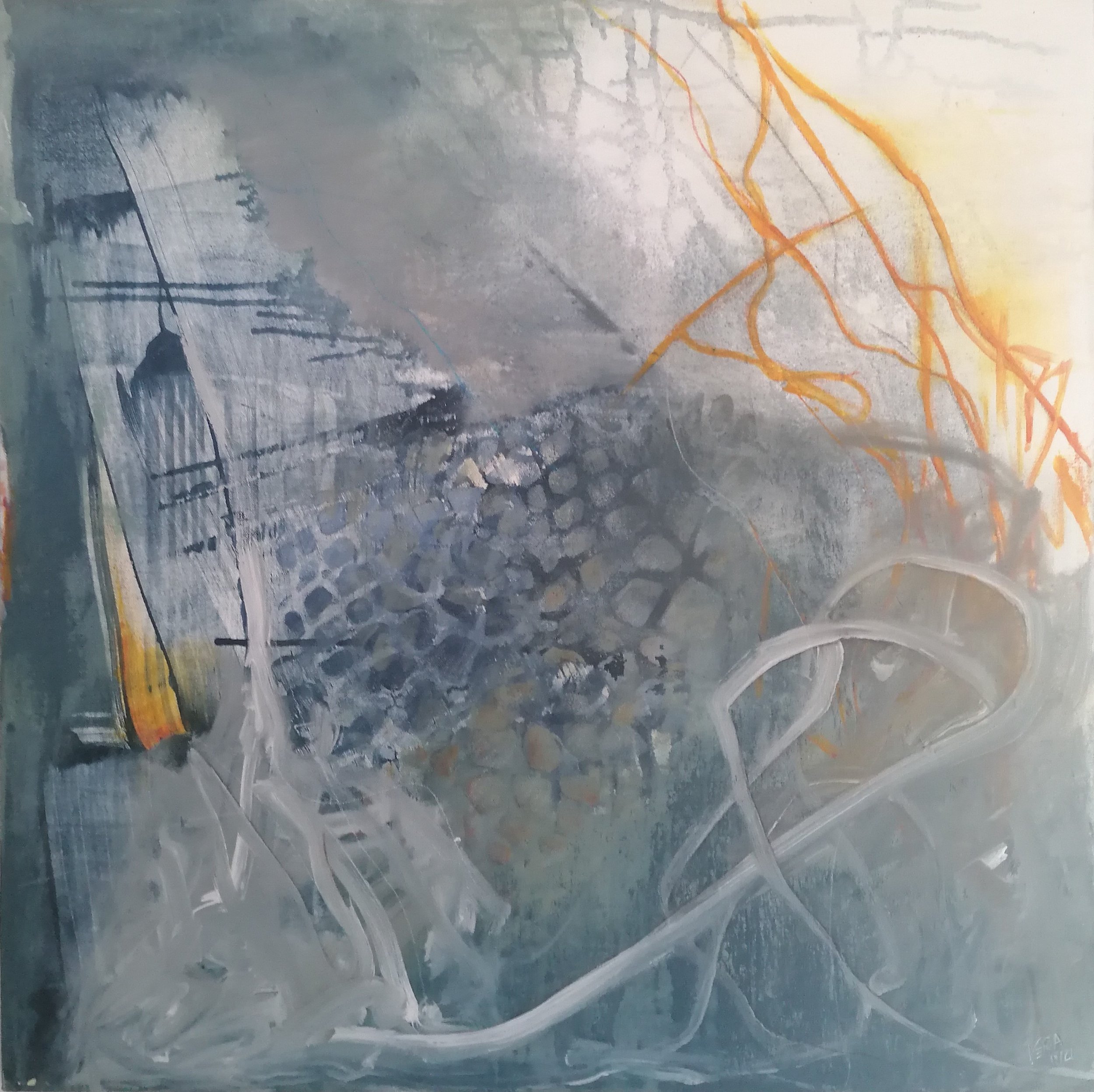 Dont't cross the line, 
N° 05 11 21,
50 x 50 cm 
acrylics on canvas 