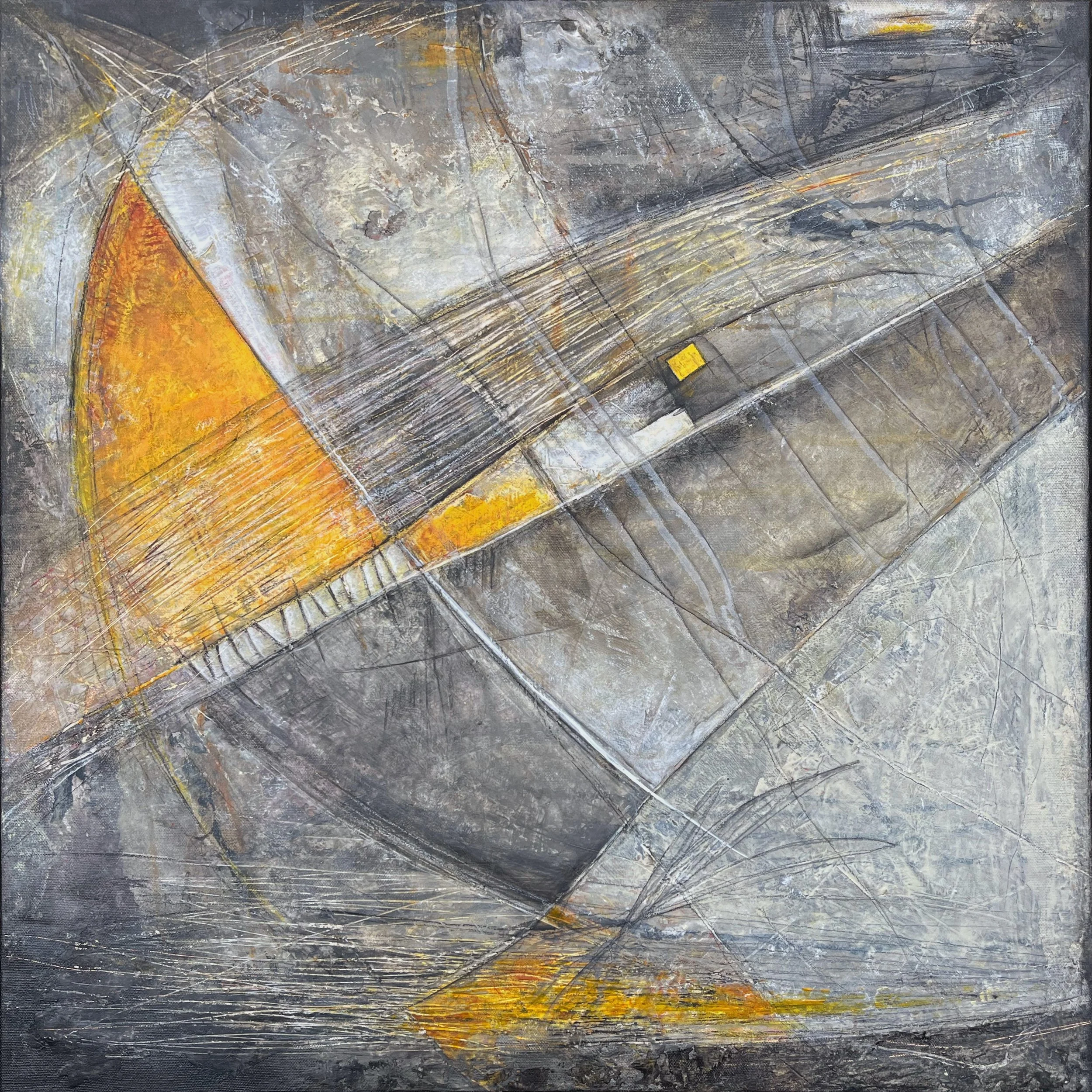 Sailing in stormy times , 
N° 07 12 22 .
60 x 57 cm  - 
acrylics on canvas 