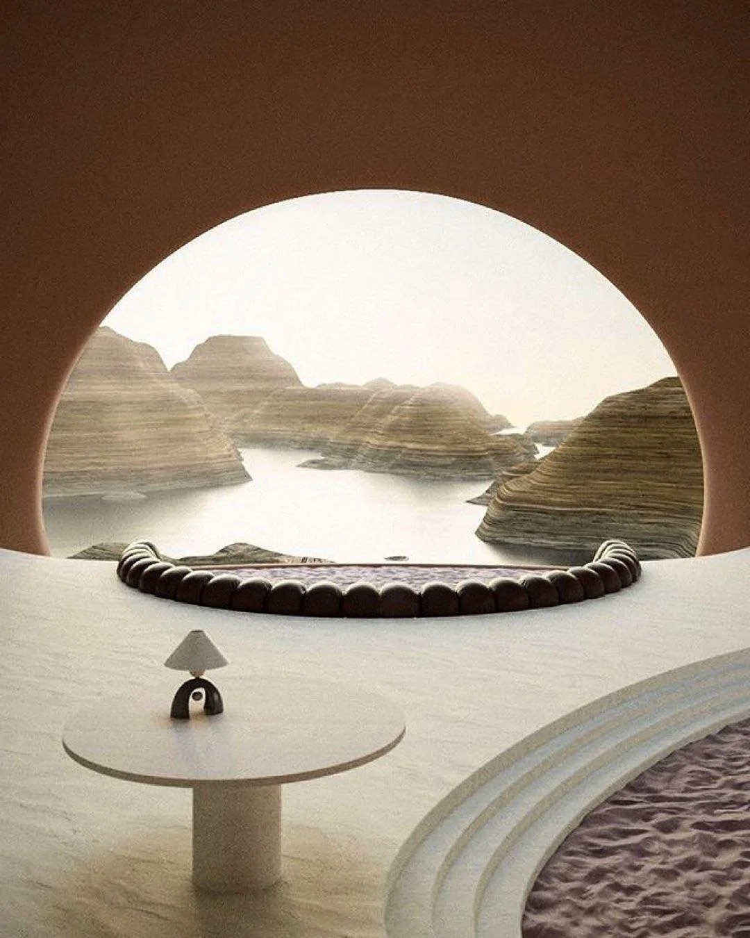 Via @pirelaatelier The view \\ Canyon House Interior design and styling collaboration between @charlottetaylr and @vic.rou rendered by @vic.rou 
#yinarchitecture #yindesign