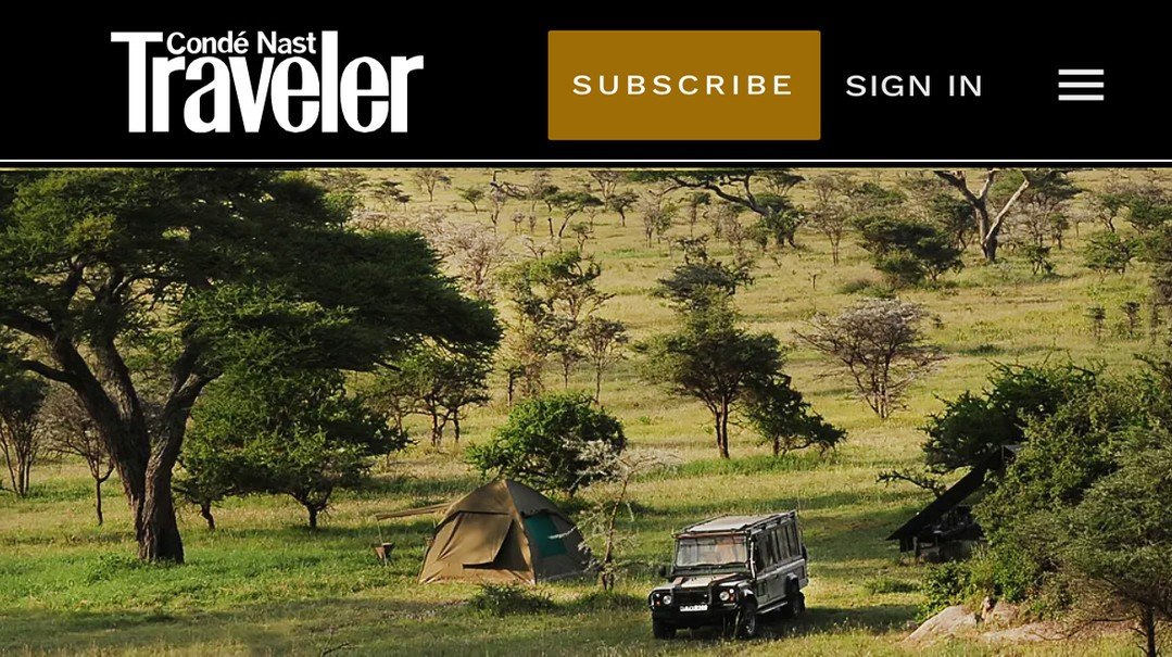 Hot off the press! 

Read about Cond&eacute; Nast's Serengeti walking safari with us in their latest issue of Cond&eacute; Nast Traveler. Check out the article: https://www.cntraveler.com/story/finding-quiet-on-a-trekking-safari-in-the-serengeti