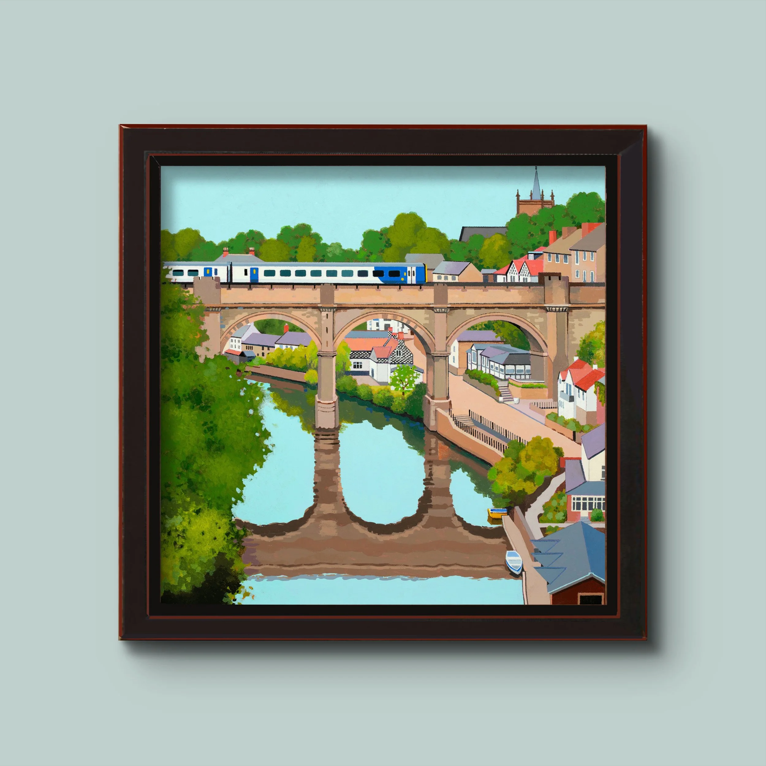 Knaresborough original acrylic painting