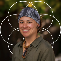 Polani, Hestia land steward and sound healer supporting digital detox retreats.