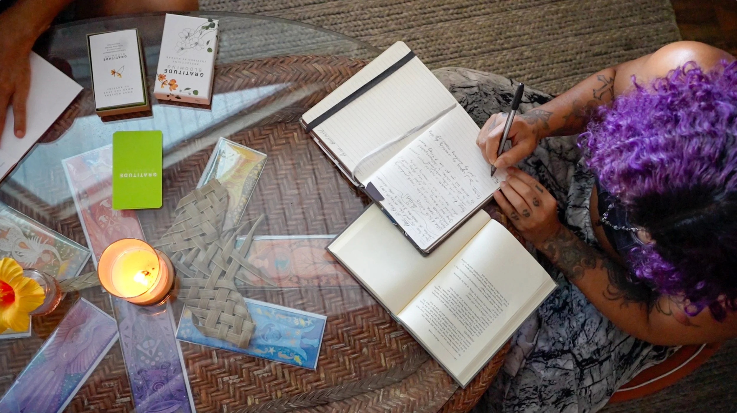 Writing nook at the Hestia Magic monthlong writer's retreat in Mount Shasta, California