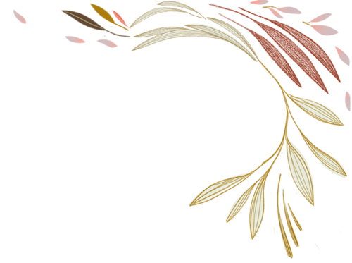 Delicate watercolor-style foliage framing the contact section of Hestia Magic’s retreat website.