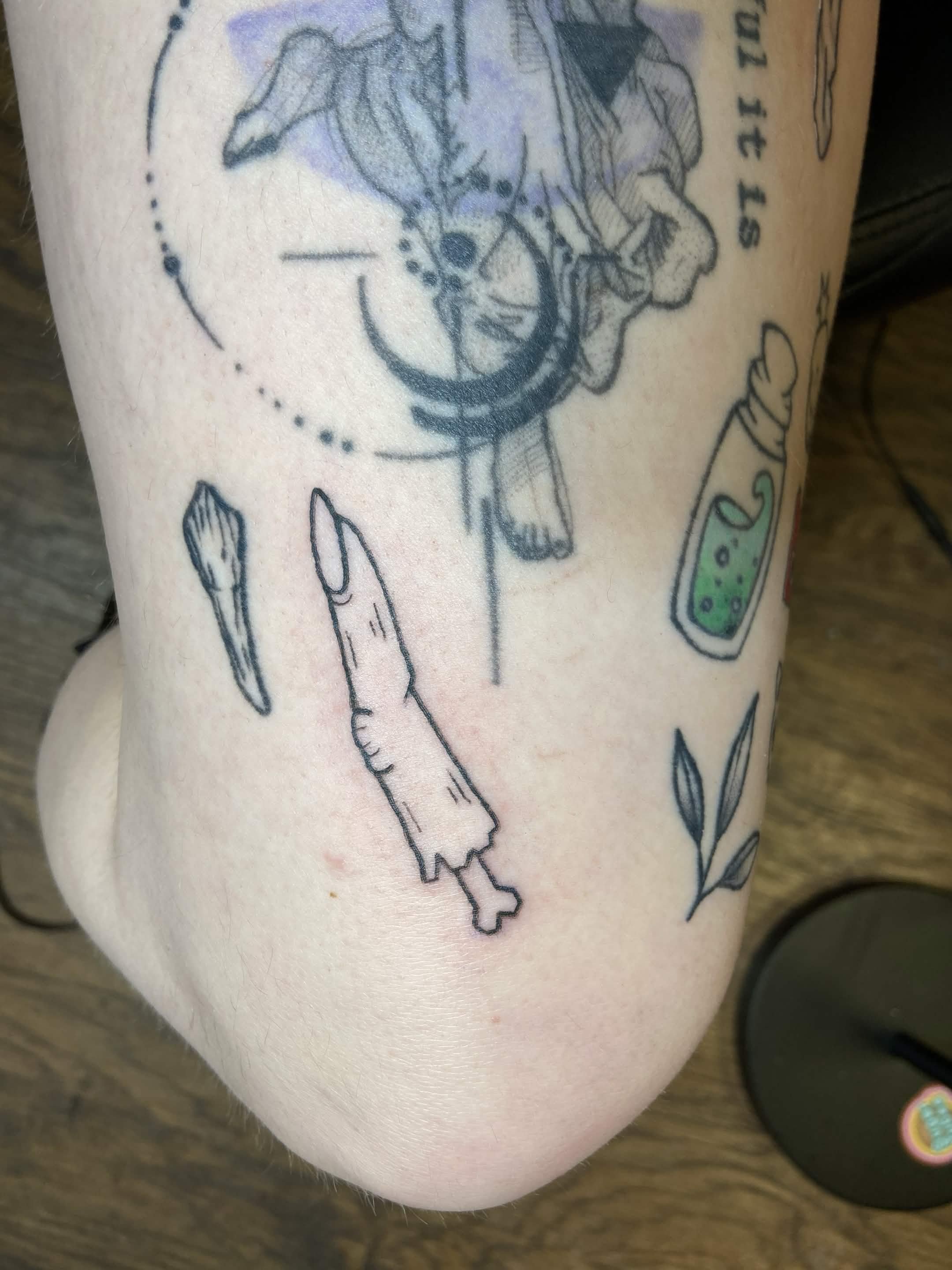 Outline of a severed index finger