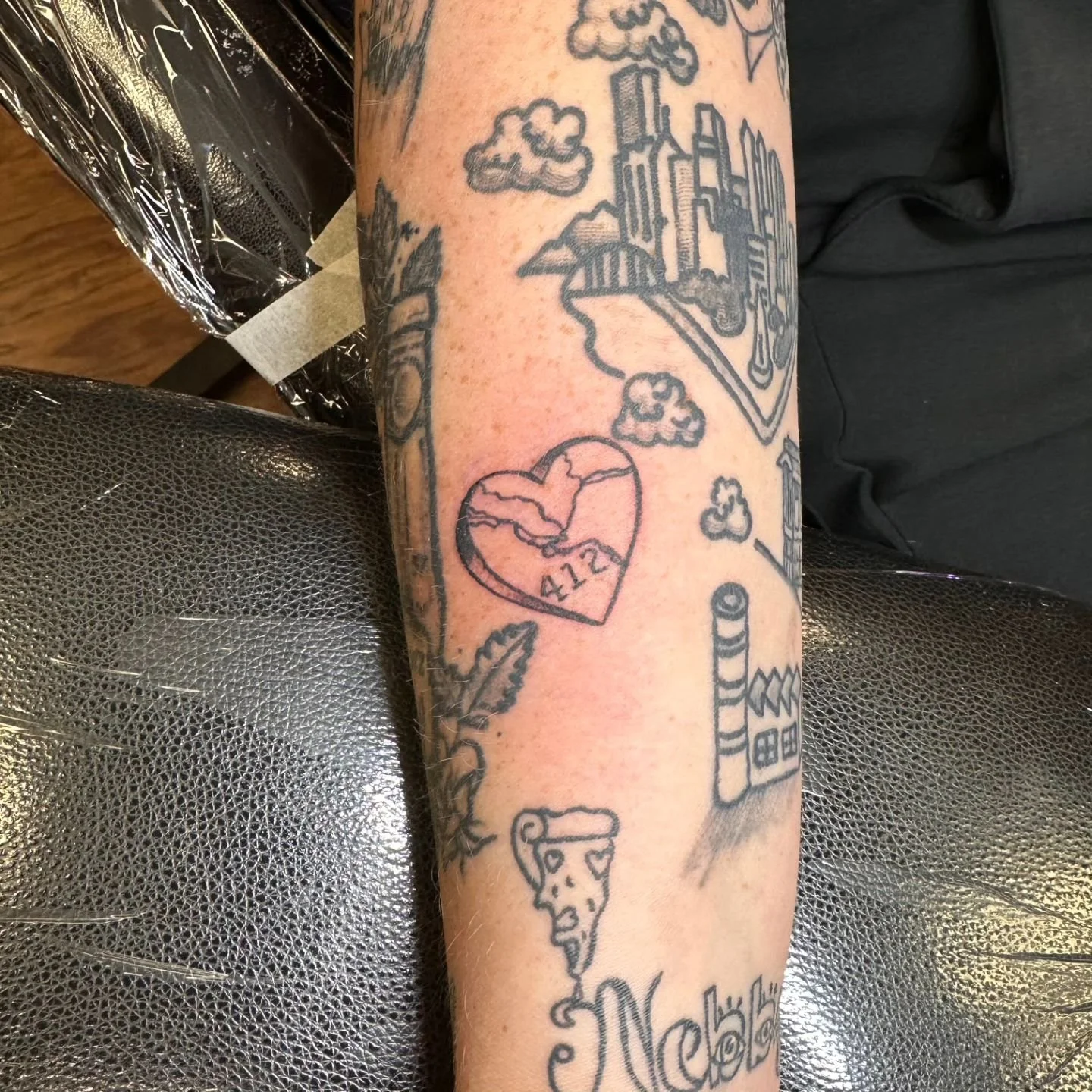 This in-progress sleeve that we did for Yinzley is coming along so nicely. 😍 I'm shocked it isn't the wallpaper pattern in town hall it's so iconic ❤️.
.
.
Come visit our website today! Browsing our artist profiles can help you get a feel for your p