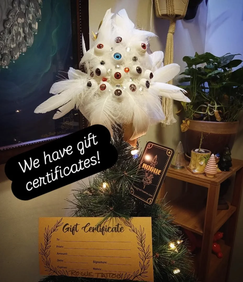 It's the season of Yinzmas! We offer gift cards! 
They can be ordered in store or online at roguetattoopgh.com
#pghtattooshops #giftcertificates #yinzmas