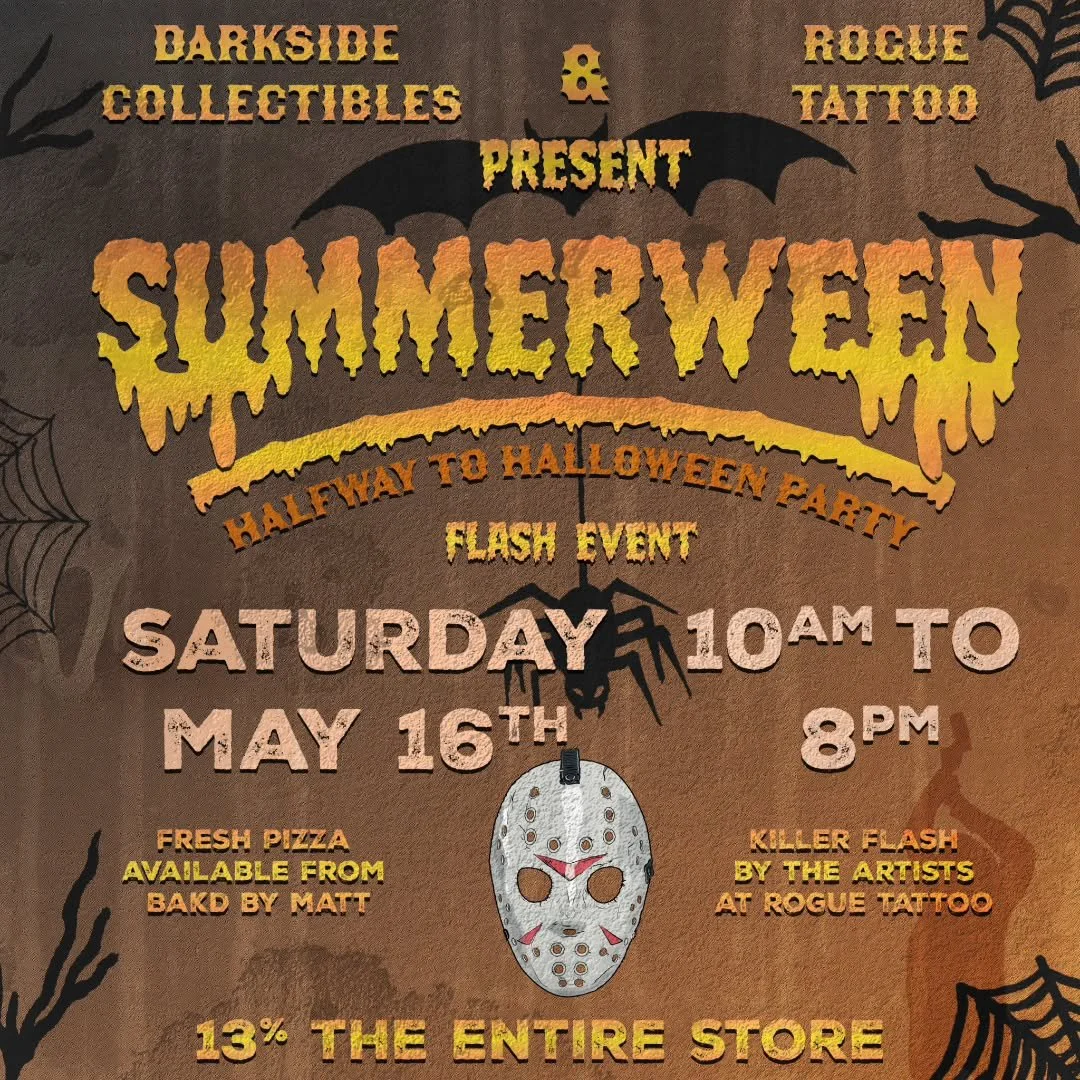 On Saturday, May 16th, we are heading back out to Plum to team up with the legends at Darkside Collectibles for a massive "Summerween" flash event! We are bringing the spooky vibes to the sunshine from 10am to 8pm.

Here is what you can loo