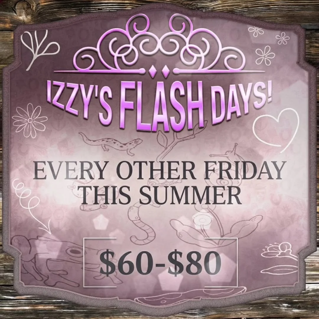 Izzy is bringing the heat with weekly flash days happening every other Friday! This is the perfect chance to stop by and treat yourself to some brand-new art designed by her.

Whether you want something bold or delicate, we have you covered with grea
