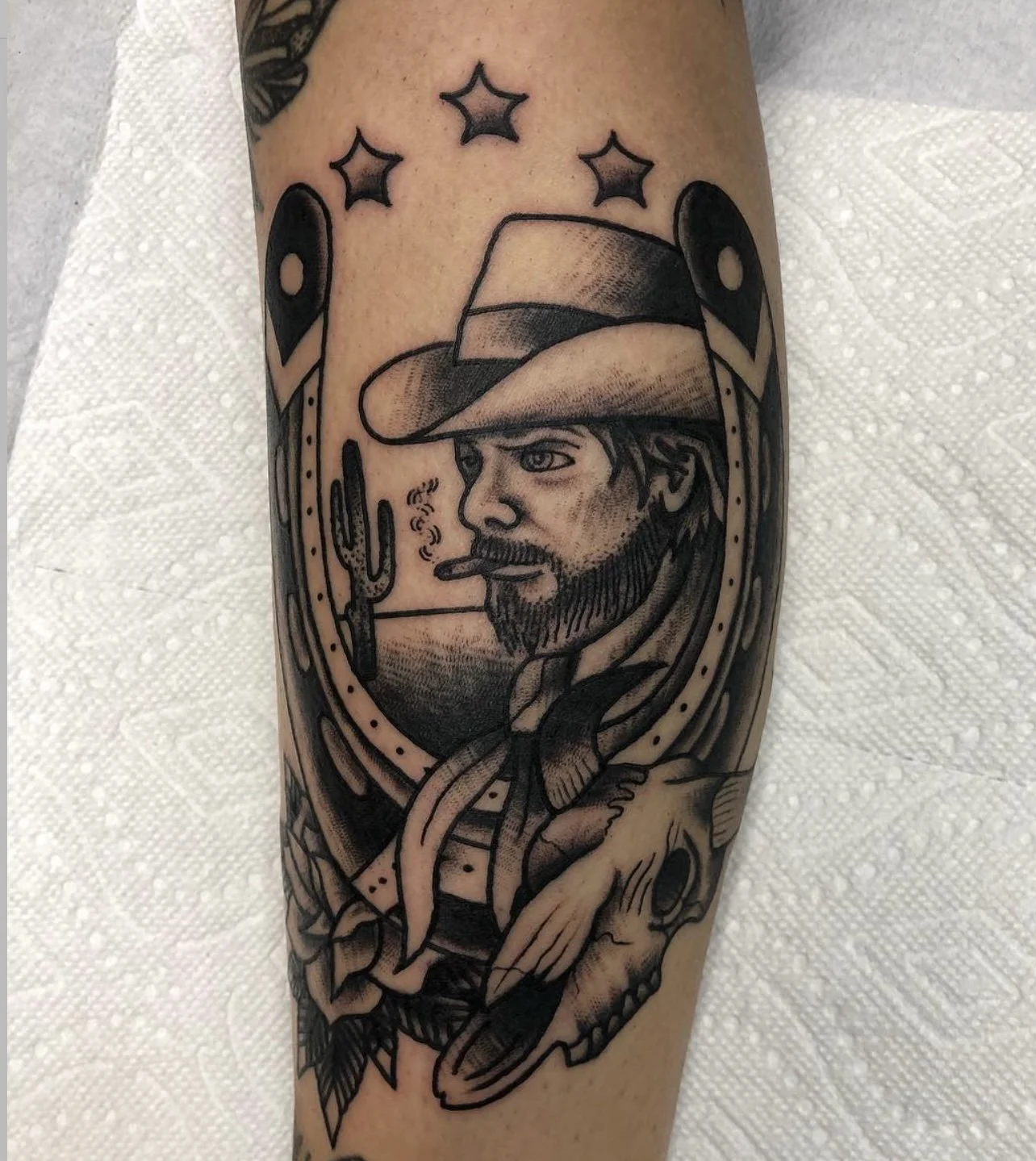 Traditional Blackwork cowboy 