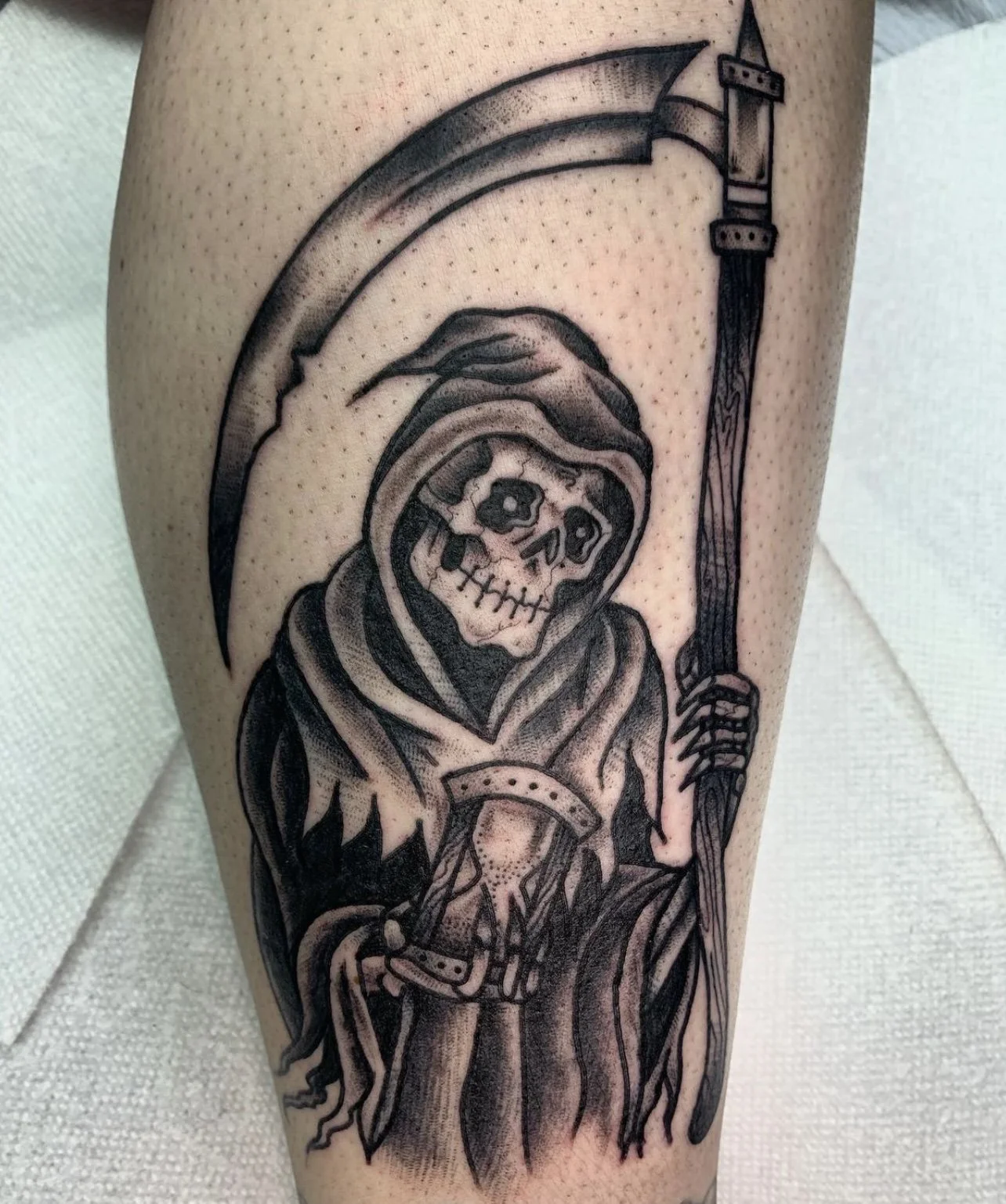 A Blackwork Grim Reaper