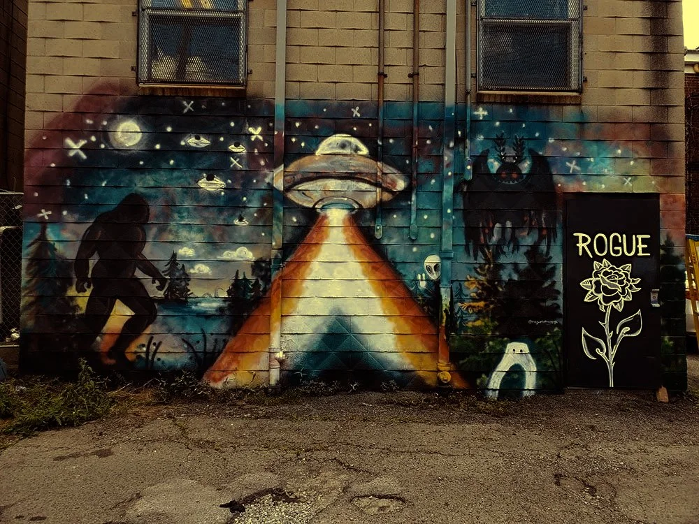 Our bigfoot mural at our main door