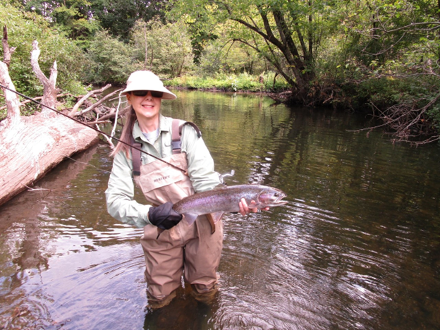 Terry Bedford with a Prairie Creek steelhead