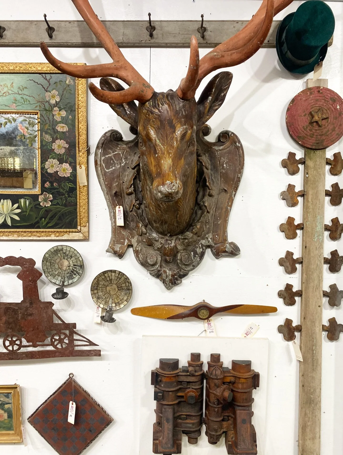 preview open 10-5 today! from faux deer to sheet metal trains&hellip; come look!