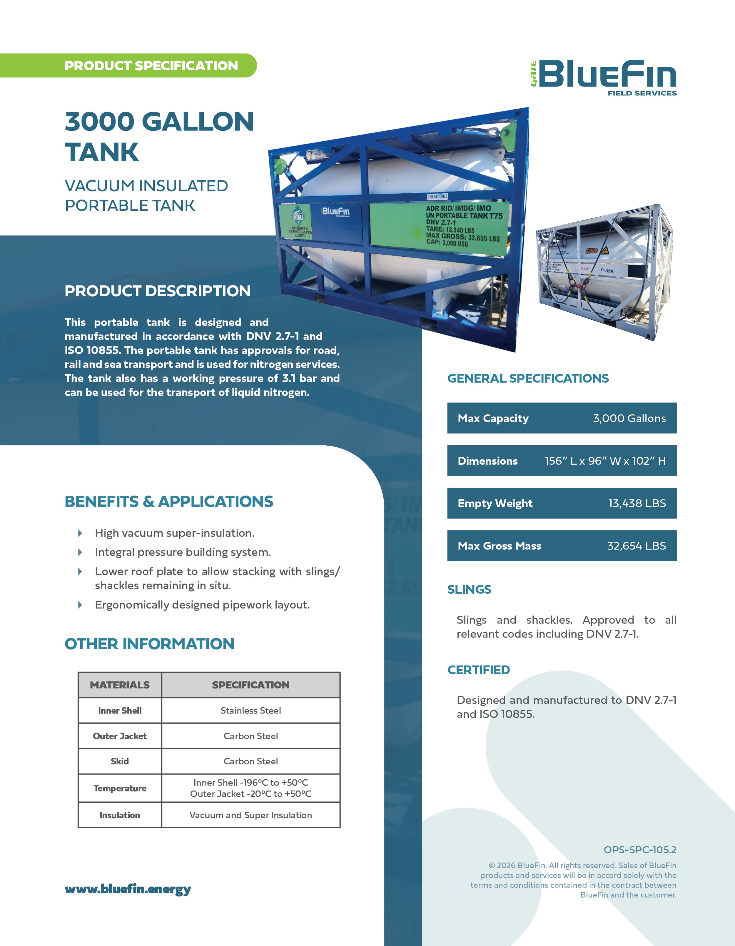 3000 Gallon Tank