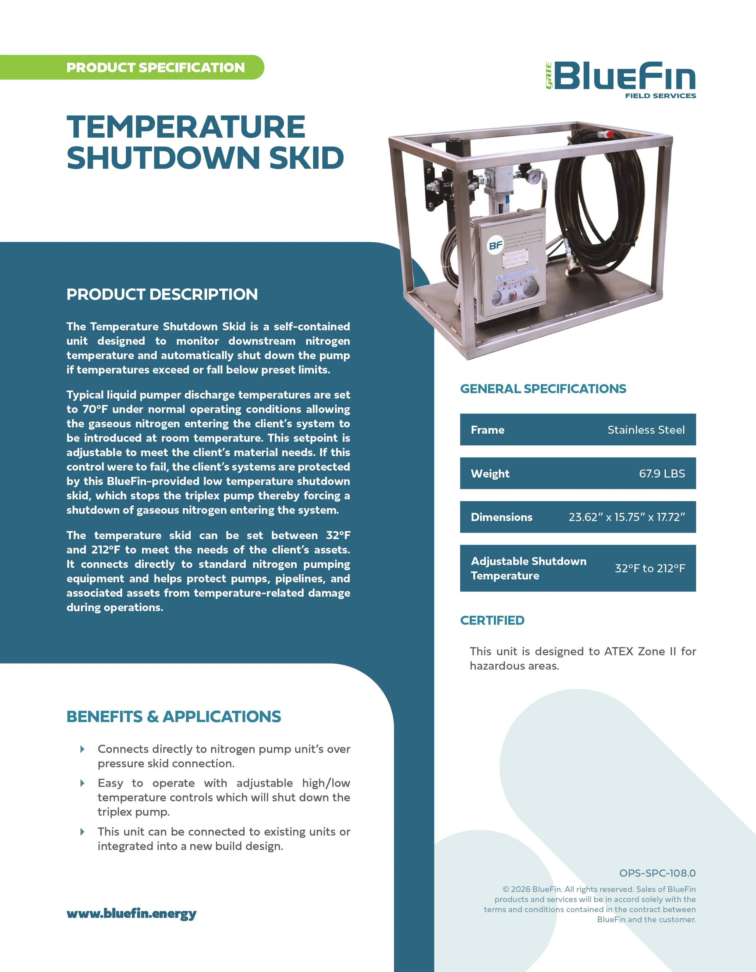 Temperature Shutdown Skid