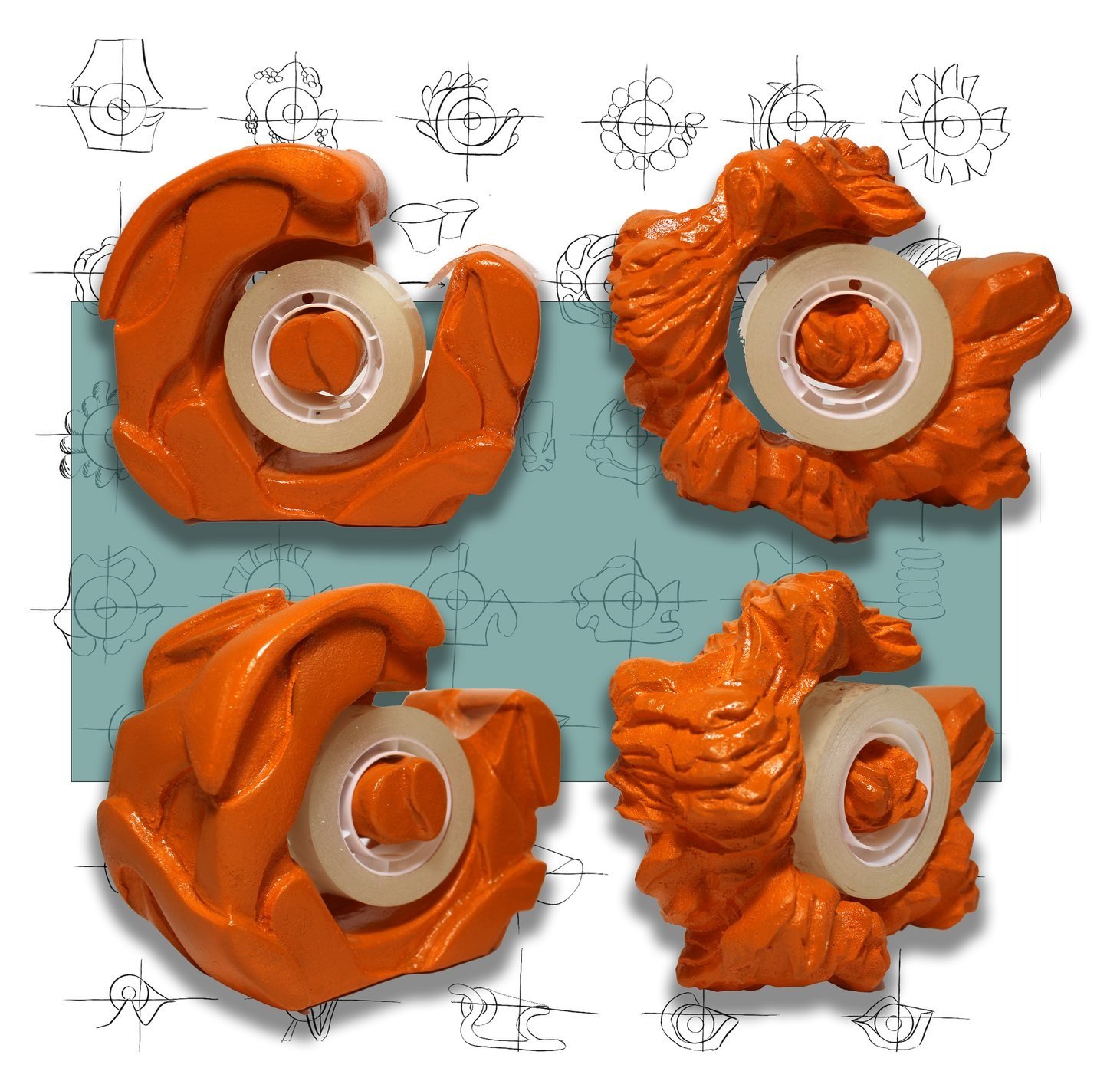Coral Reef Tape Dispenser Design
