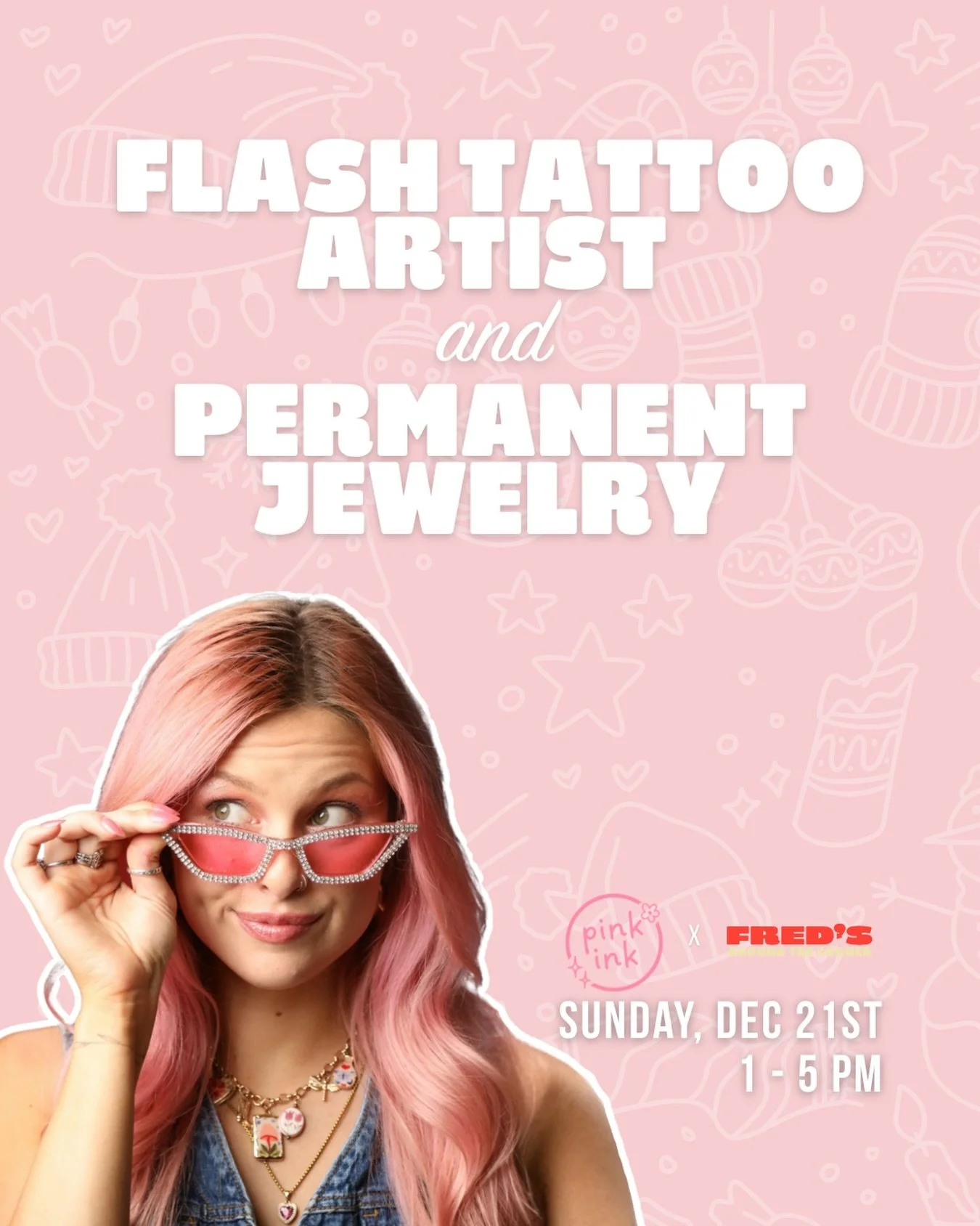 YOU SHOULD GET A TATTOO FOR CHRISTMAS!!!!!! 🎁

Seriously though, @pink.ink_alyse will be at Fred&rsquo;s Around the Corner in Knoxville this Saturday, December 21, from 1&ndash;5 PM, doing flash tattoos and permanent jewelry.

If you&rsquo;re lookin