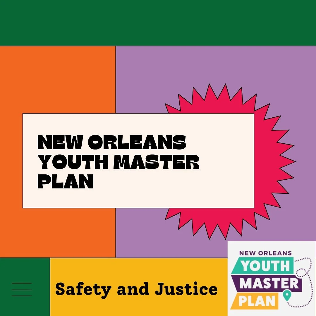 Young people deserve a city where they can safely live,  work, and play. 
⚜️How do we create a safer and more just New Orleans?⚜️
💵 Invest in preventive measures 
❤️‍🩹 Expand restorative approaches in communities 
⚖️ Define a clear juvenile