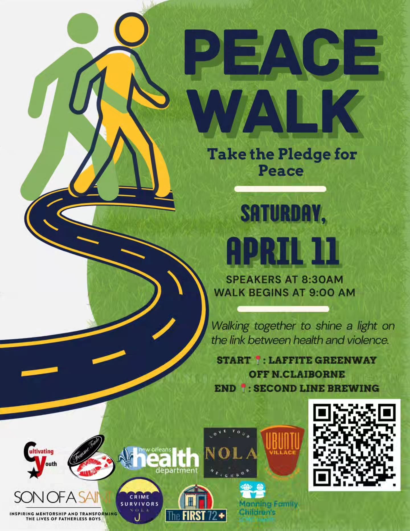 Take the Pledge for Peace with us @ the Peach Walk 4/11 ☮️🚶&zwj;♀️🚶&zwj;♂️

Come together with your community to learn about and highlight the relationship between health &amp; violence, while improving your health with some exercise!! 

🗓 Saturda