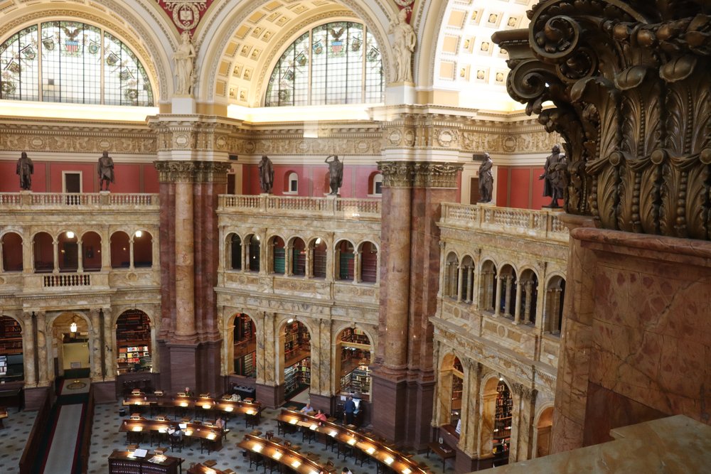 Overlook of the Reading Room. (Photos weren't allowed in the Reading Room but we could take pictures from the overview when we joined the other plebes.)