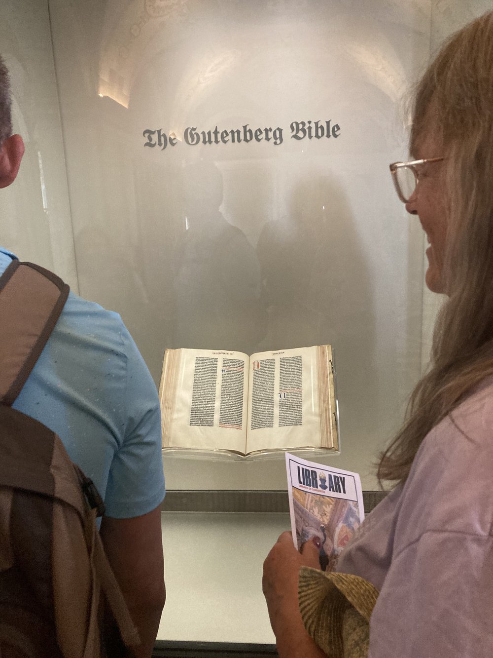 Looking at the Gutenberg Bible.