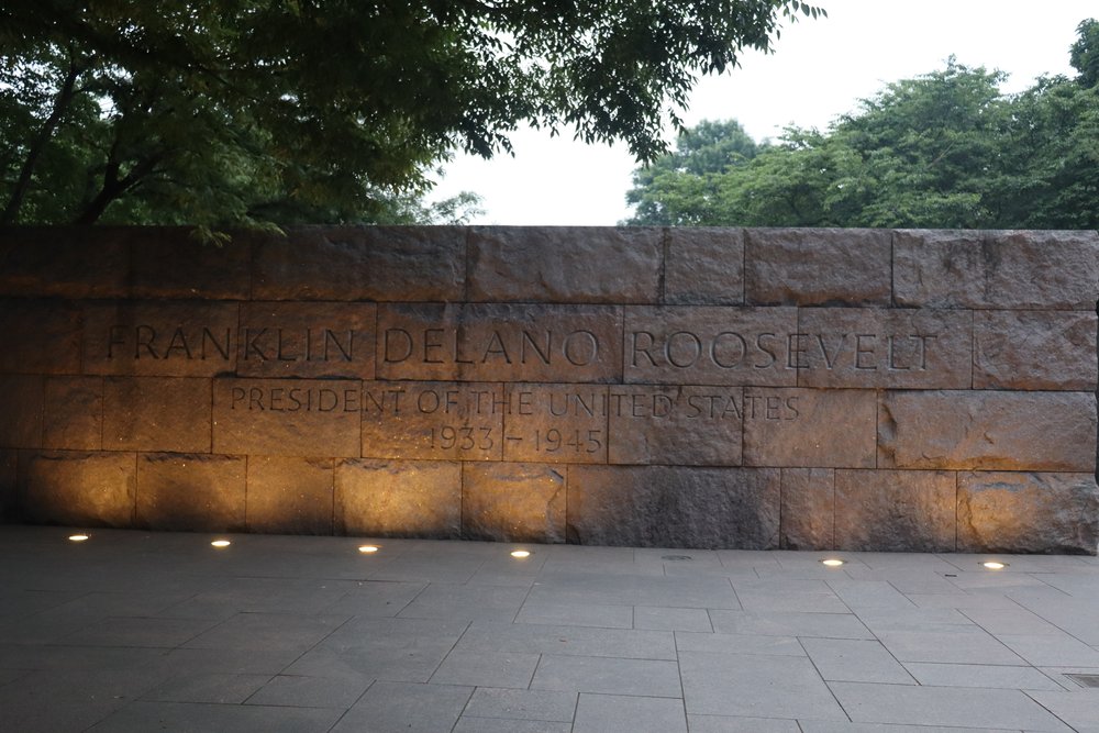 Hard to see, it says Franklin Delano Roosevelt