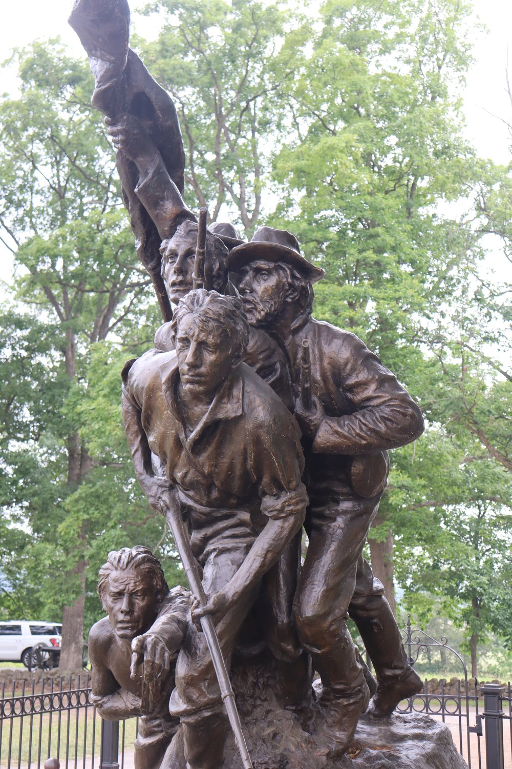 This statue shows the faces and emotions of the soldiers.