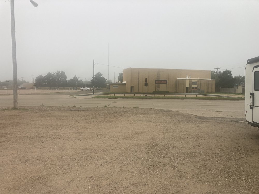 Boise City High School. Randy texted the picture to our granddaughter and said it's smaller than the church she goes to.