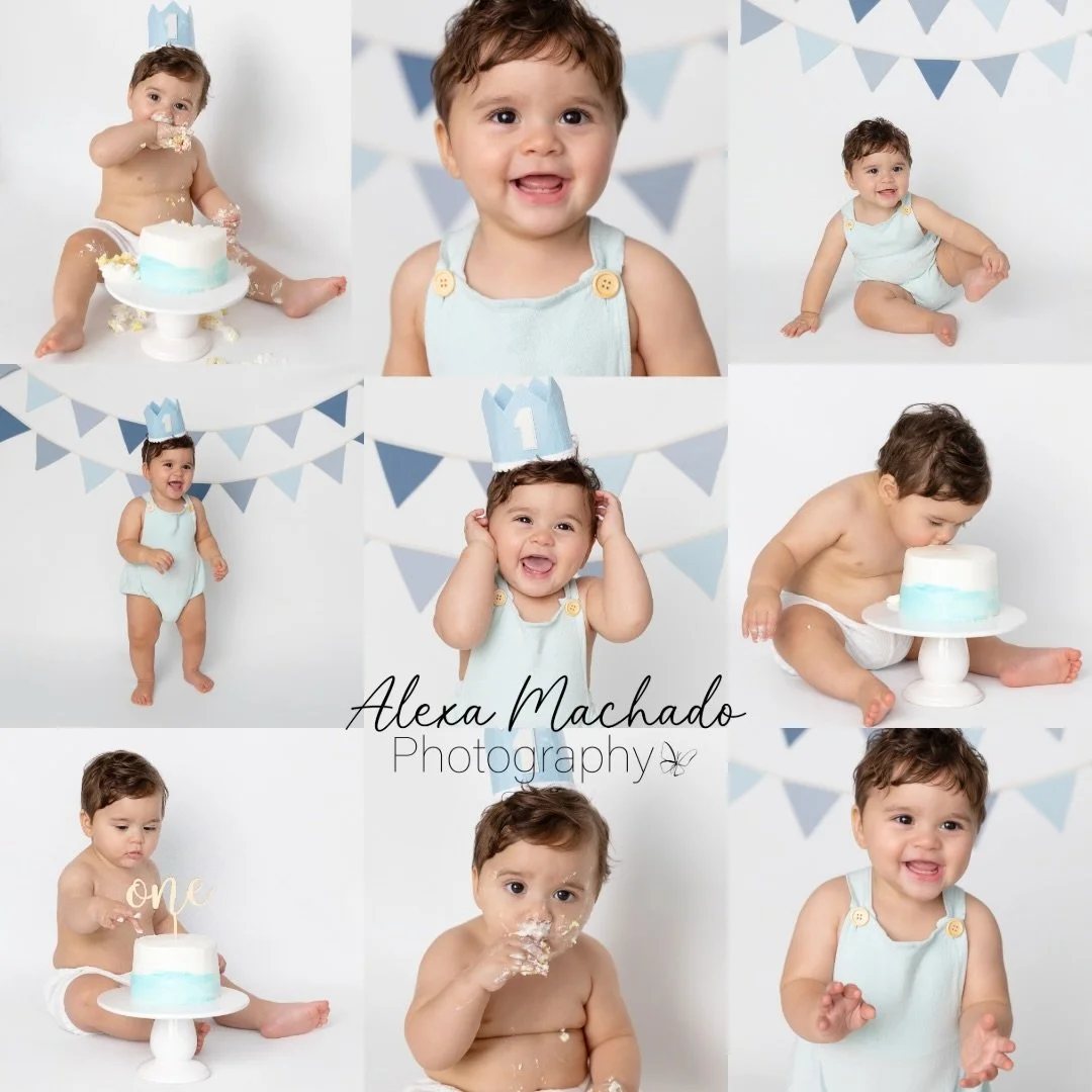 A whole year of joy wrapped into one sweet collage 💙🎉 Celebrating this birthday boy with the cutest smash cake moments! #FirstBirthday #CakeSmashSession #SmashCakeCollage #OneYearOld #BirthdayBoy #MilestoneSession #SweetOne #FirstBirthdayPhotos #Ba