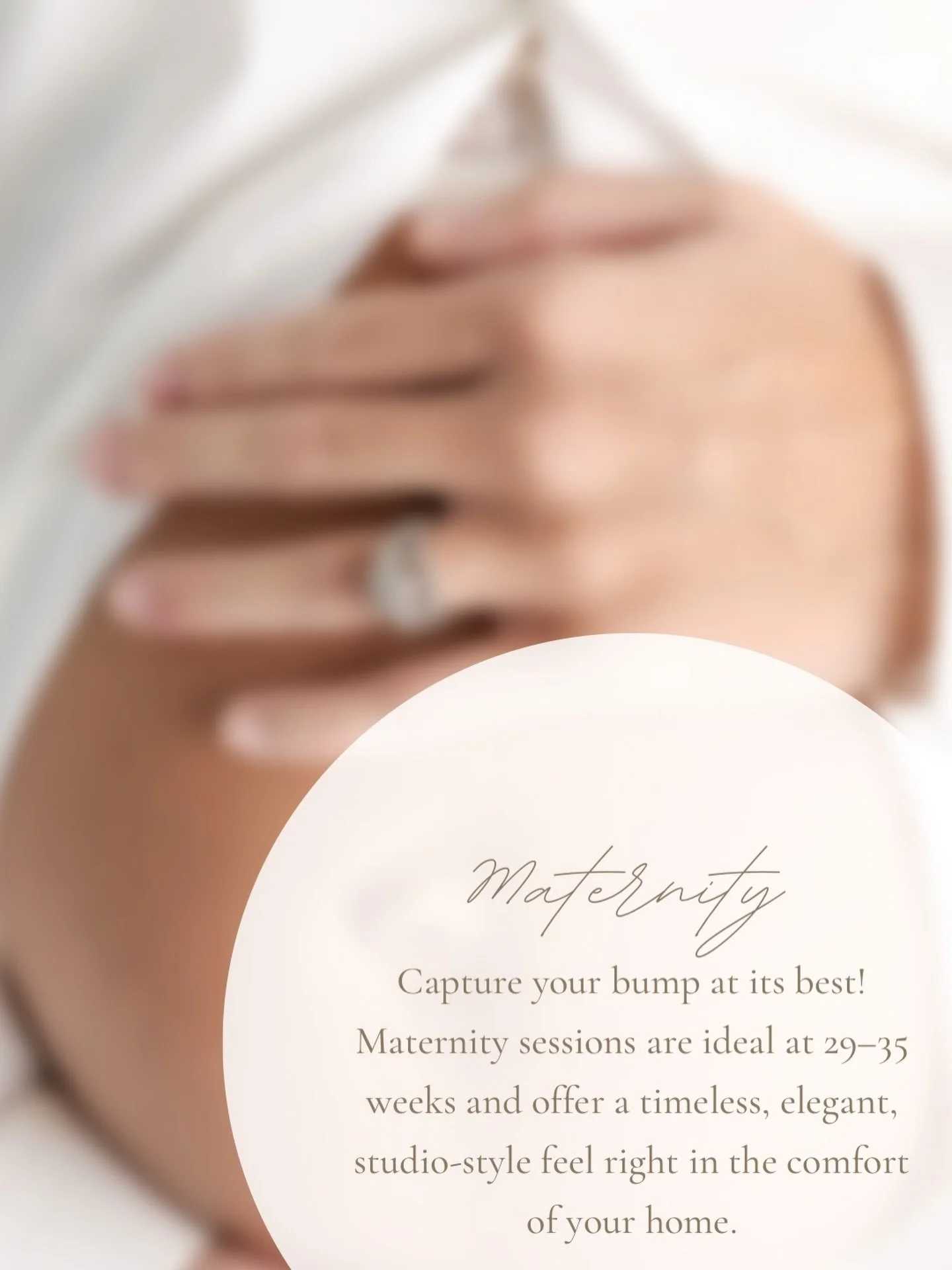 Maternity Magic 🤎

Celebrate your bump with a luxury maternity experience.
Our in-home sessions are designed for comfort, beauty, and timeless images you&rsquo;ll love forever.

✨ 2-hour session
✨ 10 luxury edited images
✨ Print release
✨ Captured i