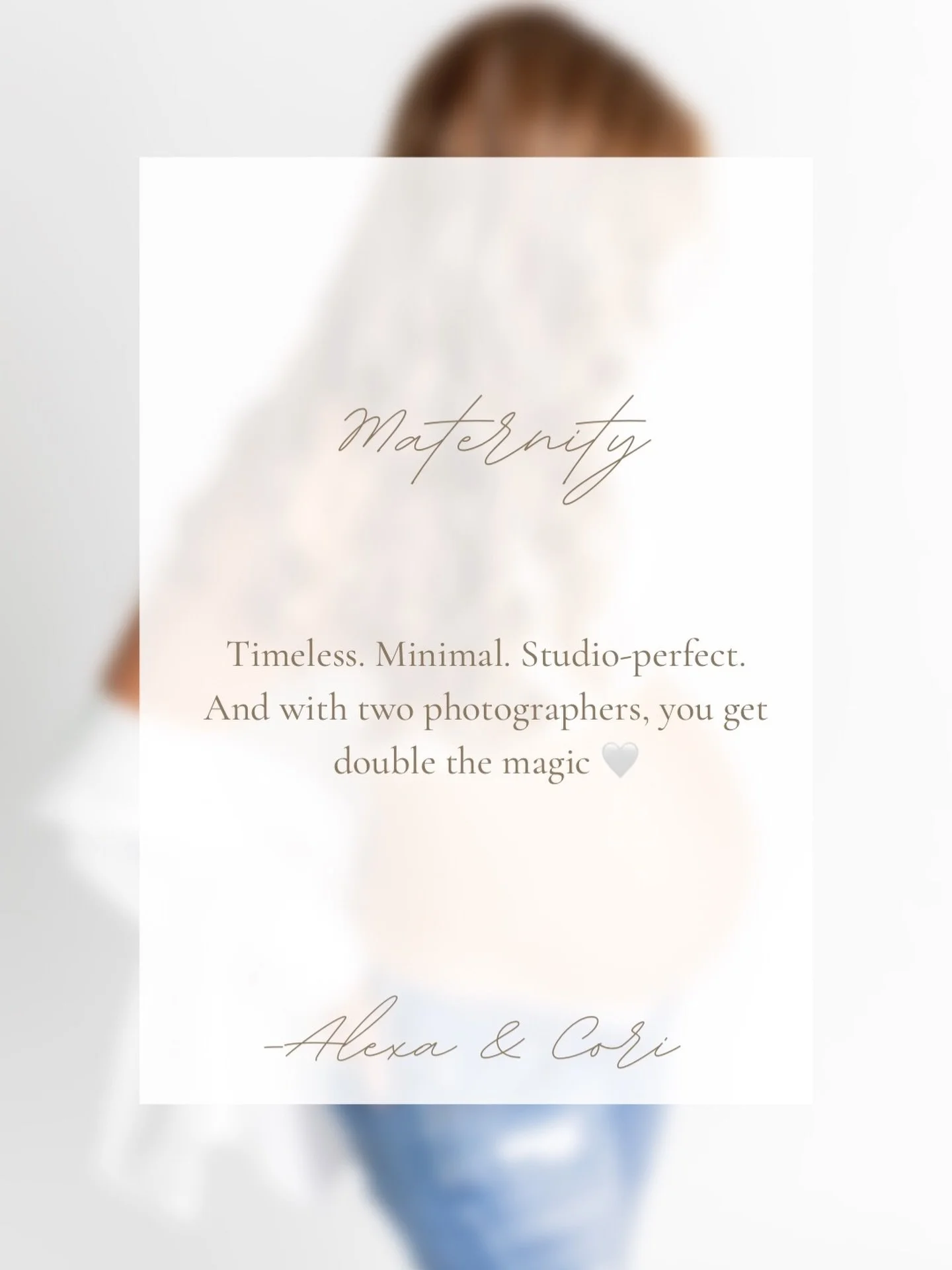 ✨ The Beauty of Motherhood ✨

Your pregnancy is a moment worth remembering, and we are here to capture it with a soft, timeless touch.

🌿 2-hour in-home session
🌿 10 luxury edited images
🌿 Print release included

Create beautiful memories before b