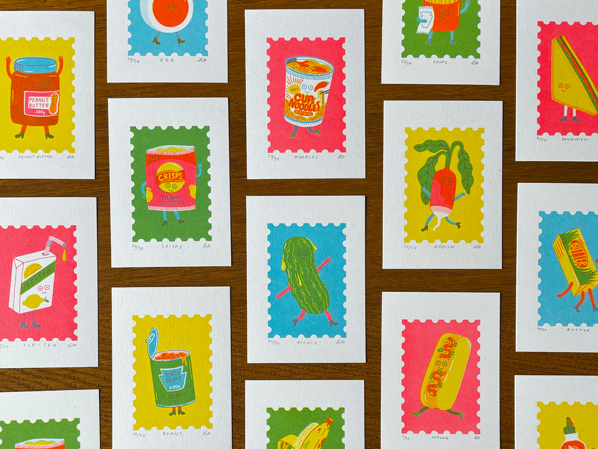 Mini Food Risograph Prints (Set of 2) Blind Box