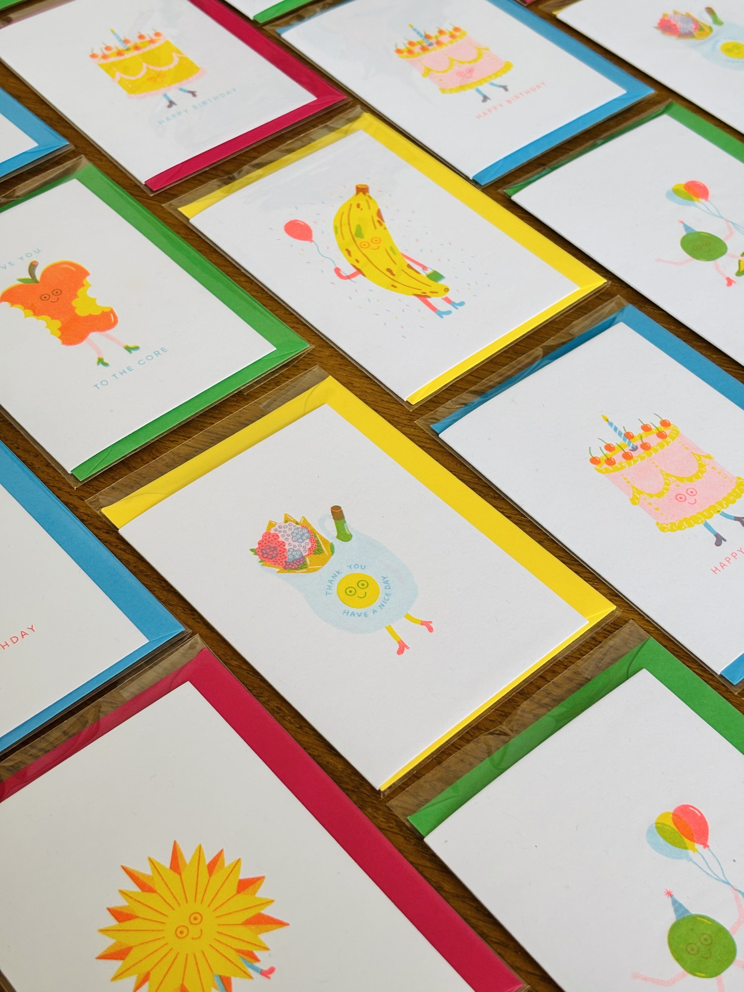 Risograph Printed Greetings Cards
