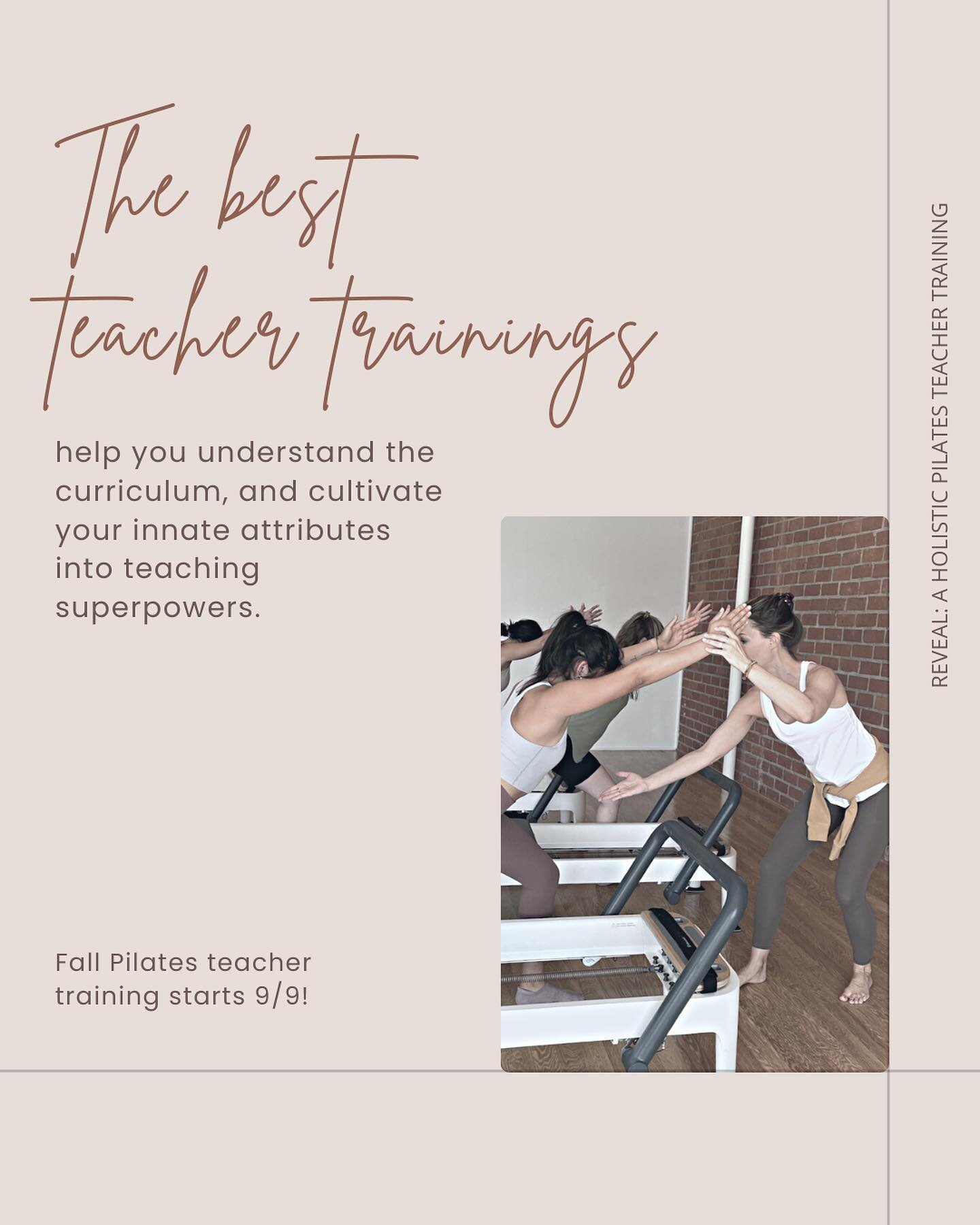 Movement teacher trainings can be more than just learning the exercise!

Join me this fall for a Pilates teacher training filled with insight, empowerment, and a whole lot of joy and laughter ☺️

Training starts three weeks from today!

DM me with qu