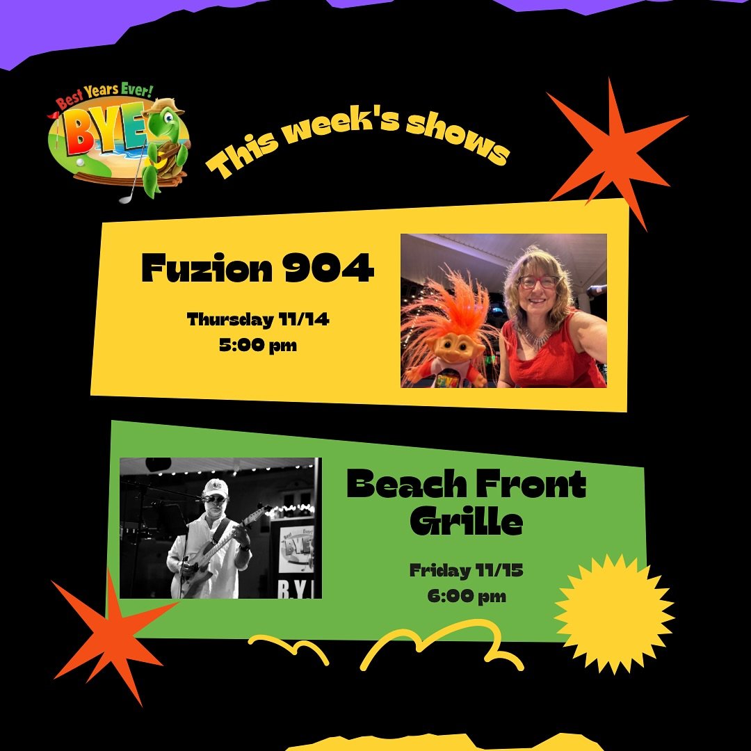 Two great shows this week! Make some plans!
 
CHEERS! To your BEST YEARS EVER!!