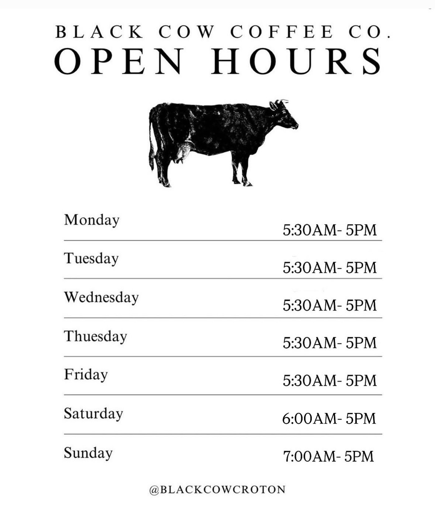 UPDATED HOURS!