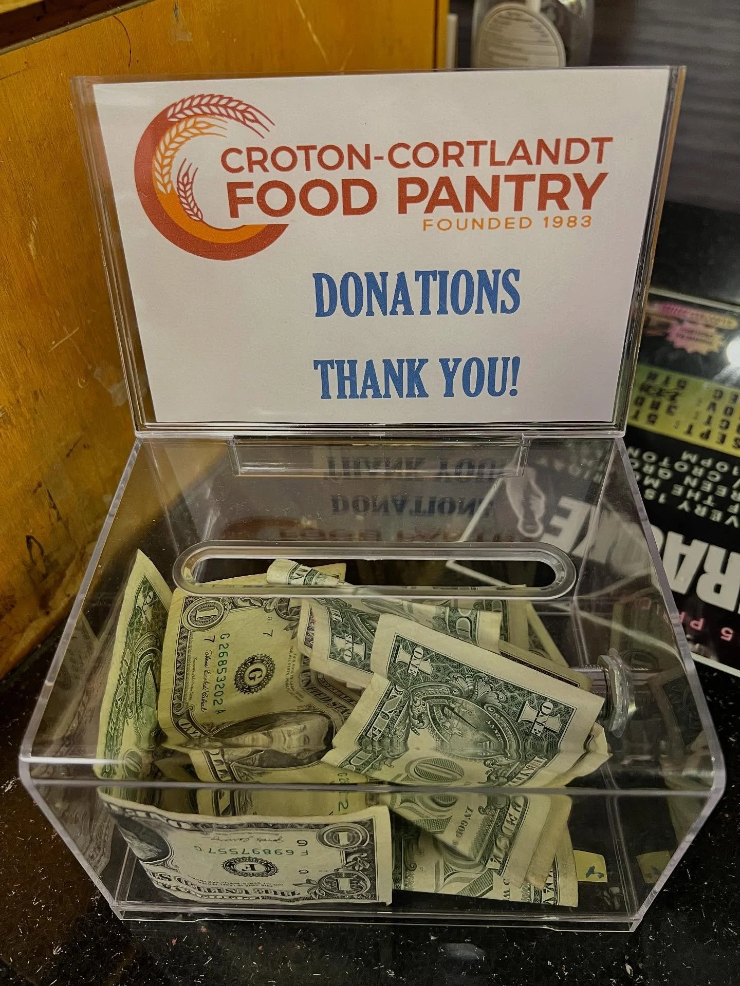 Thank you to the Croton-Cortlandt Food Pantry (@croton.cortlandtfoodpantry )for letting us and our customers collect funds for the community. 

Let&rsquo;s support our neighbors right now, instead of waiting for change. It&rsquo;s up to us as individ