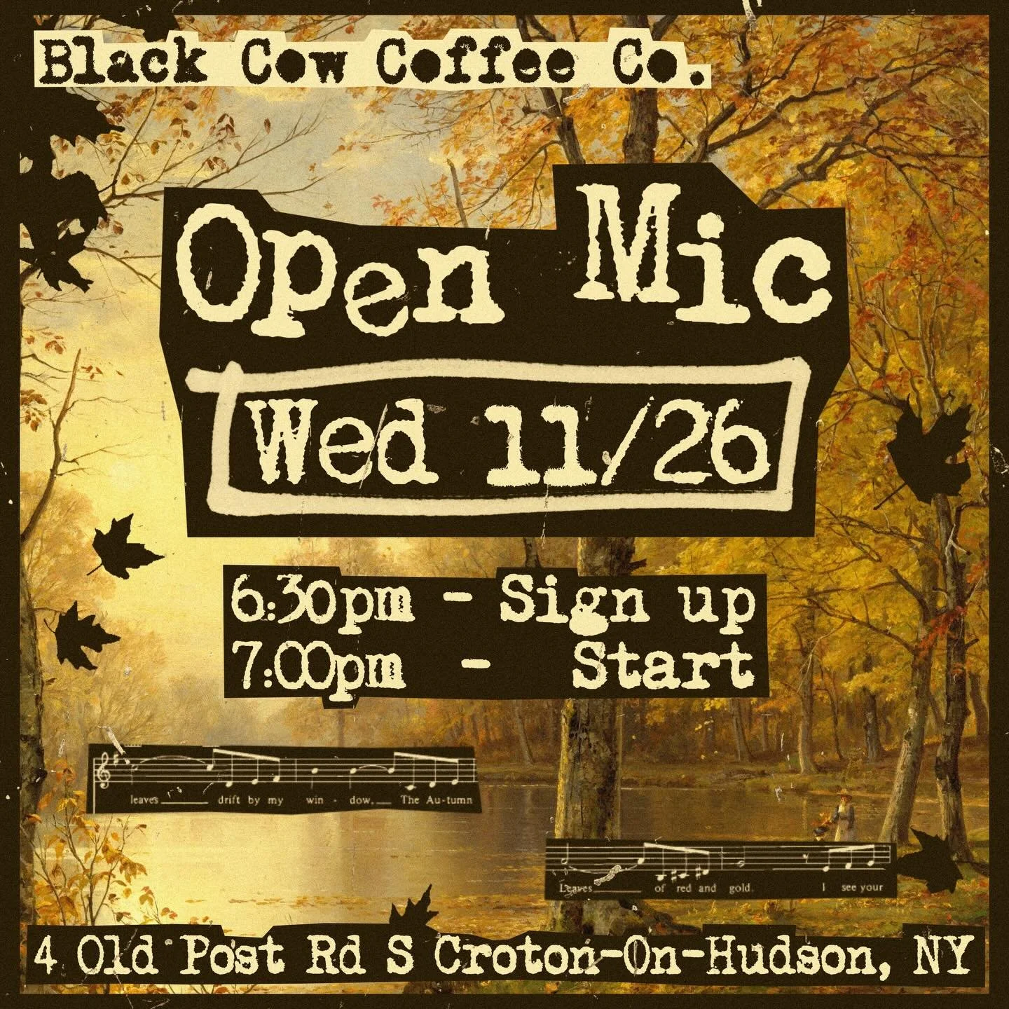 The gathering of community is something we care deeply about. To show our gratitude for the people who make our town so special, The Croton Black Cow will be hosting our monthly open mic tonight, the night before Thanksgiving 🥘 🦃 .  Singers, musici