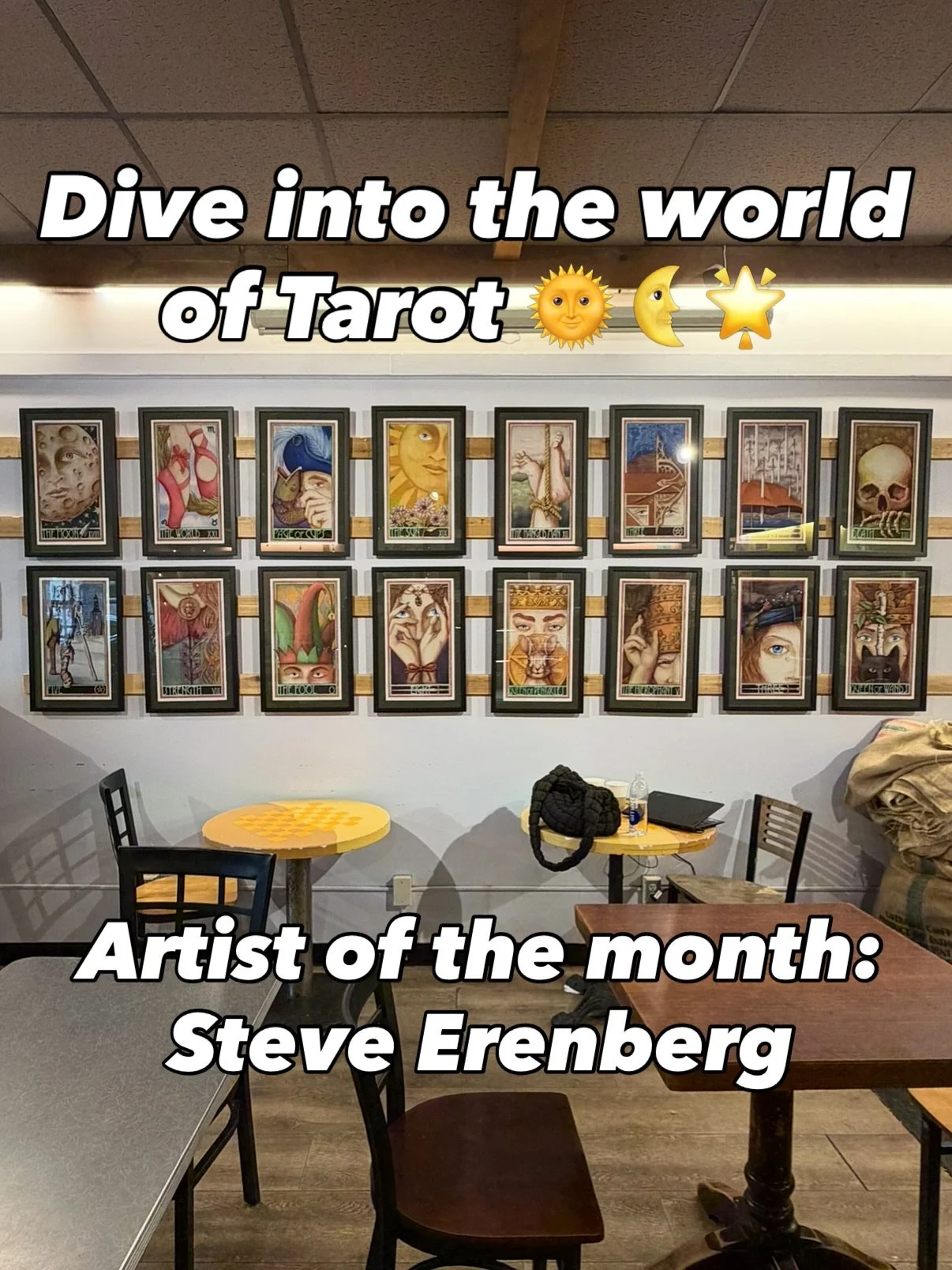 Dive into the world of Tarot with artist and Black Cow regular, Steve Erenberg. As a fine artist, Erenberg has worked in many different media and has shown his work in a number of different galleries. In 2025, he was commissioned to finish 78 waterco