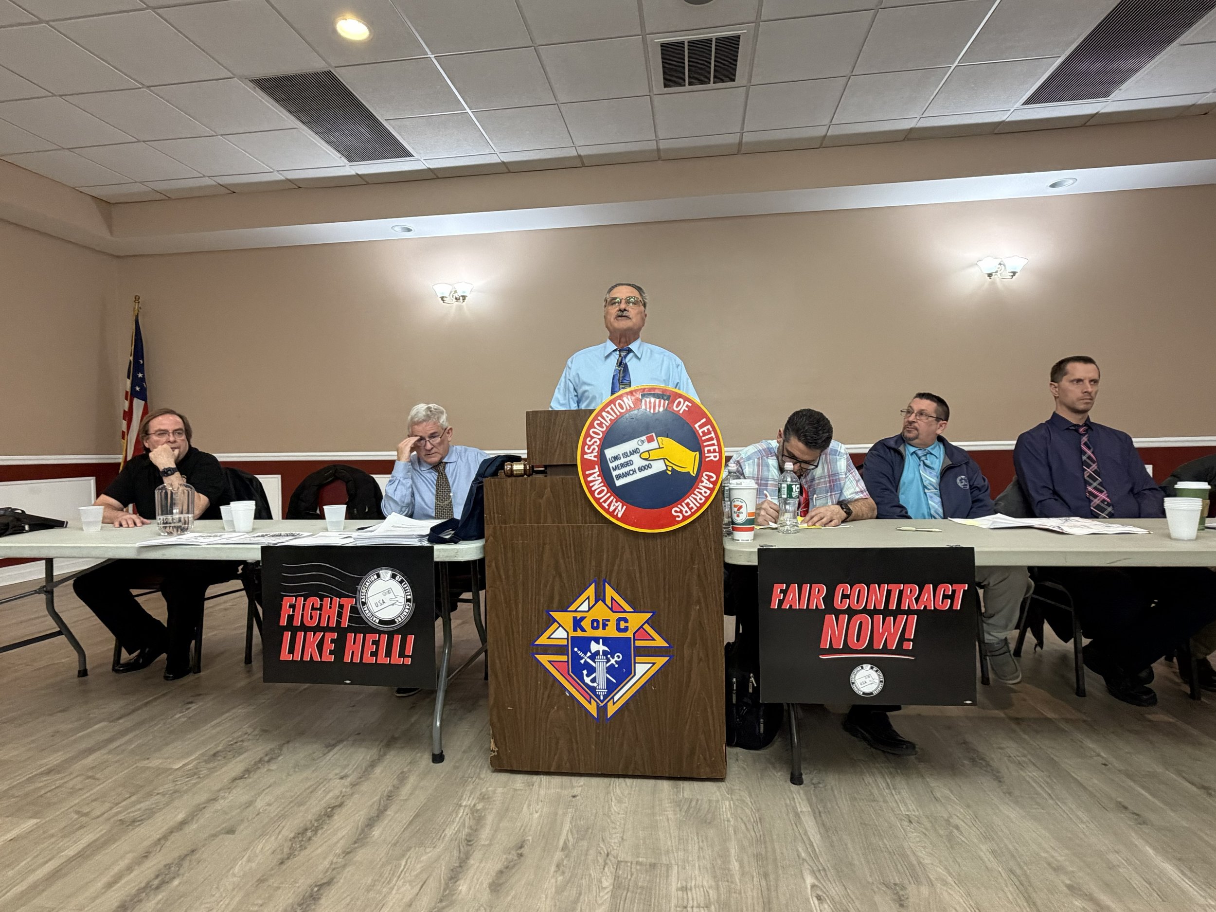 Executive Vice President Tom Siesto addresses the crowd.