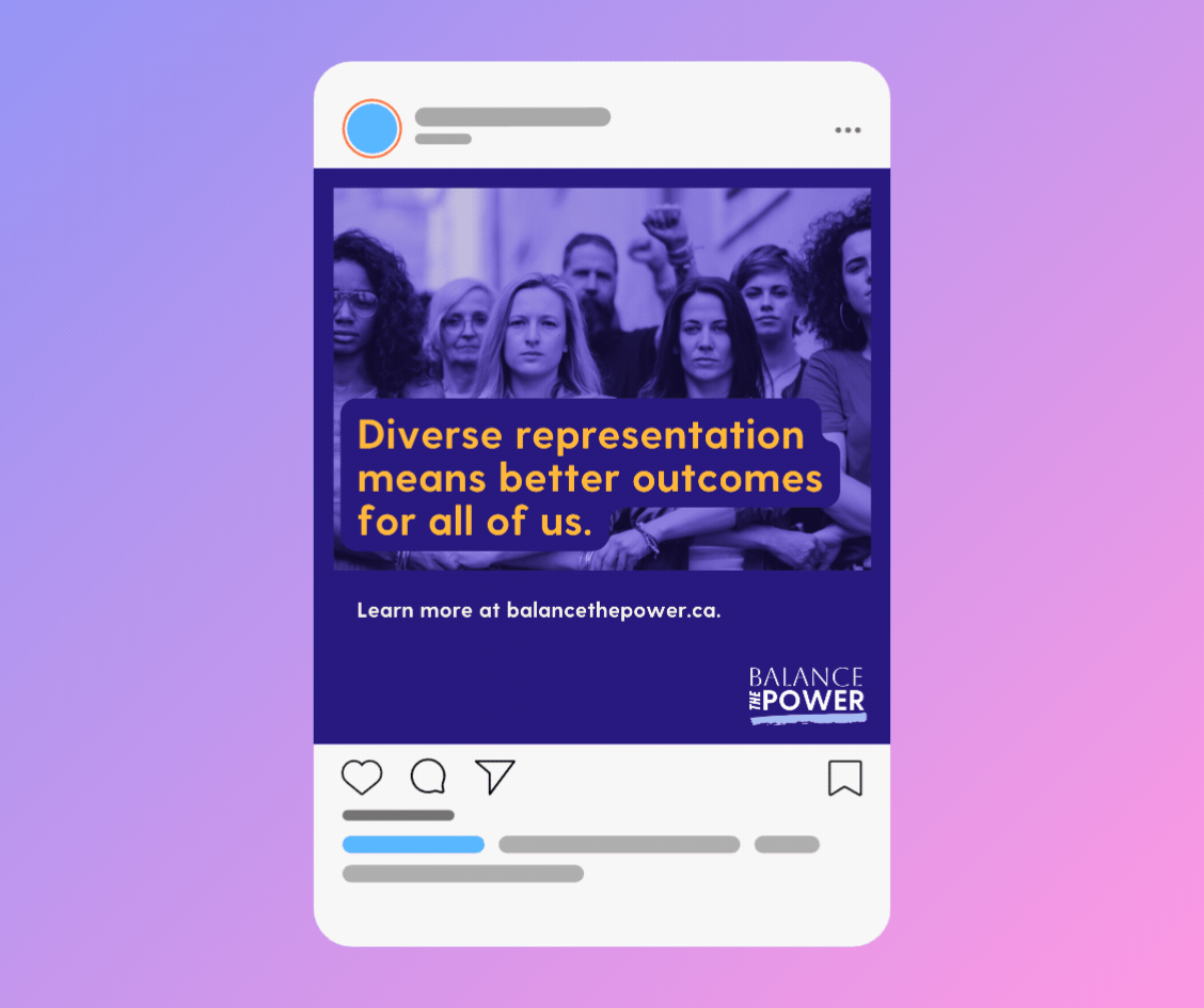 Image of an Instagram post promoting the Balance the Power campaign.