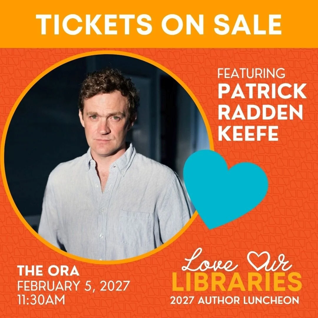 🥁Drum roll please! 🥁Our 2027 Love Our Libraries featured speaker is bestselling author and acclaimed investigative journalist is Patrick Radden Keefe. 

Keefe is known for his compelling storytelling and groundbreaking reporting. A longtime staff w