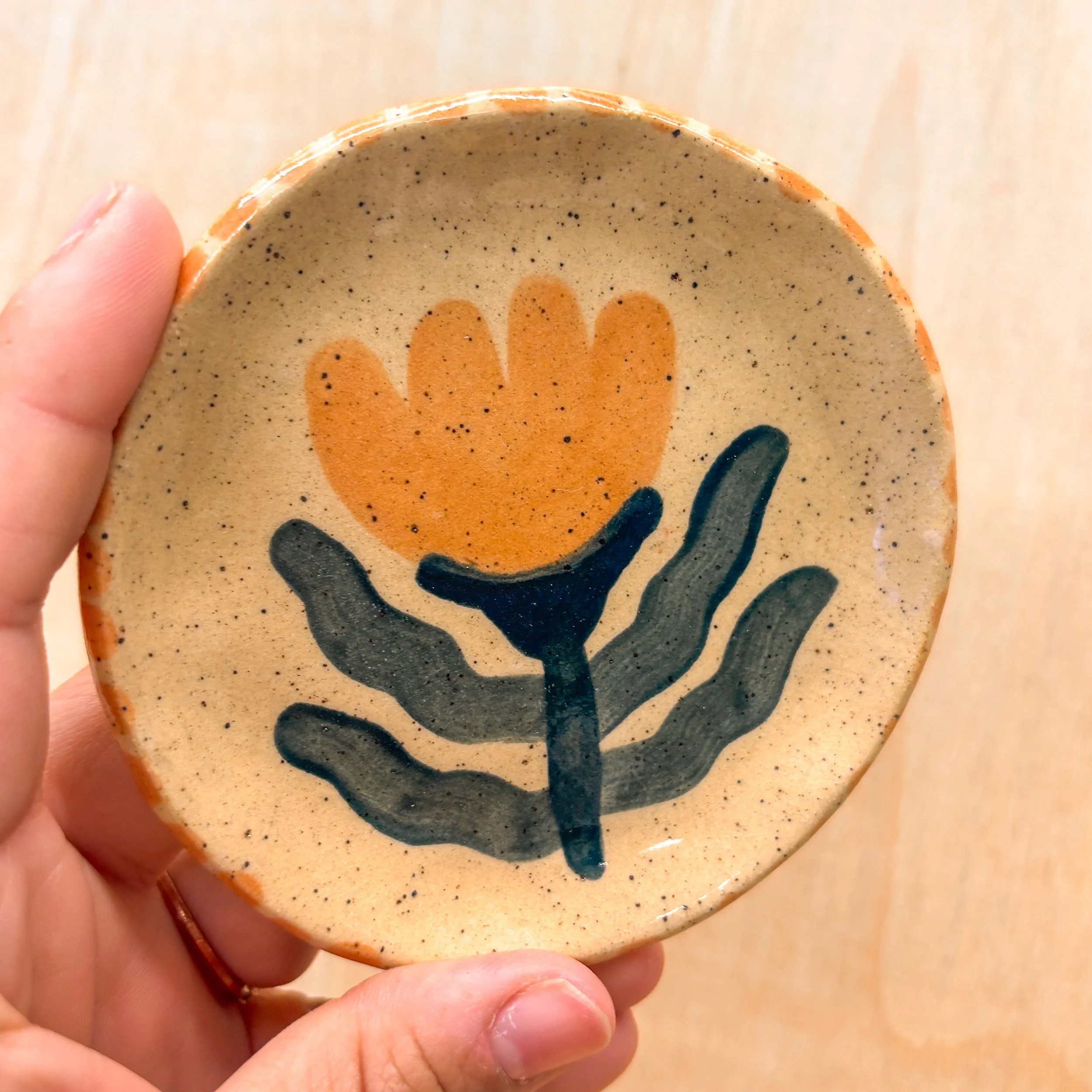 Peach Tulip Mini Trinket Dish