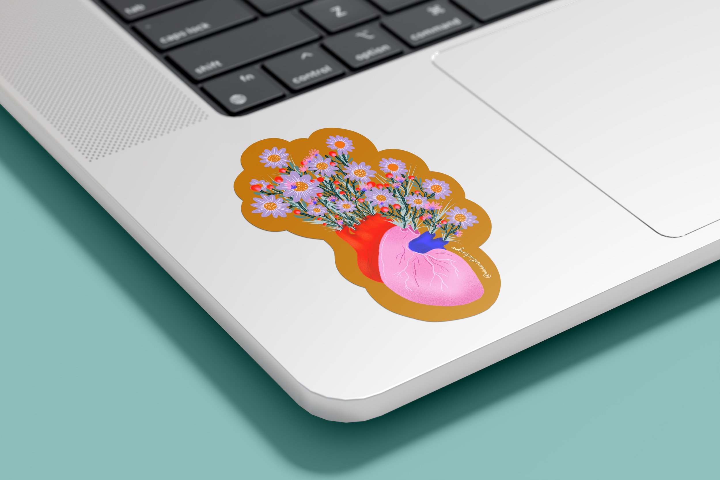 Floral Heart Sticker