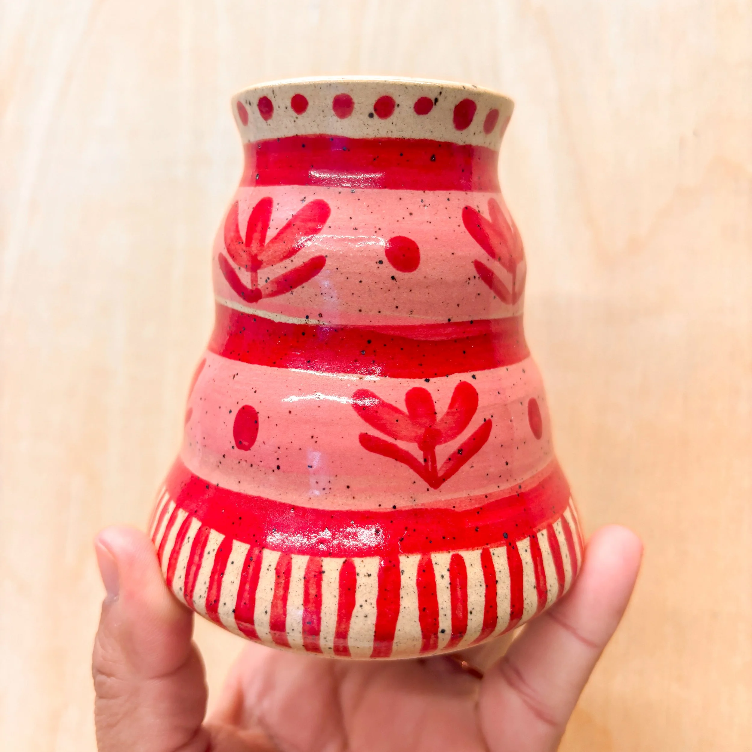 Red and Pink Bubble Bud Vase