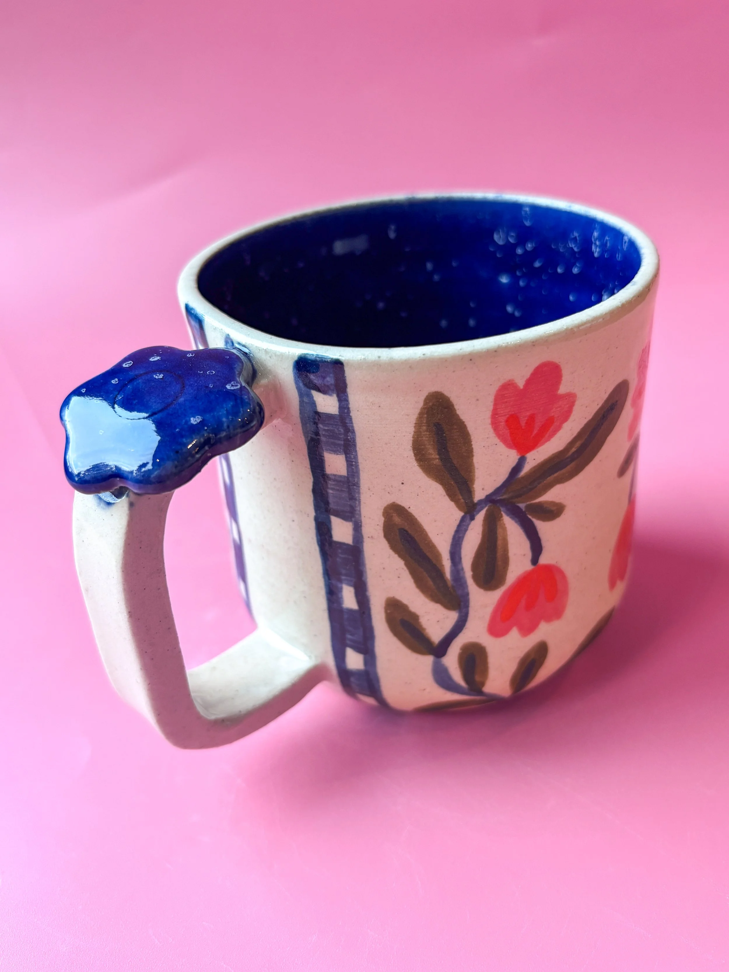 Vintage Blue Blooms Large Mug