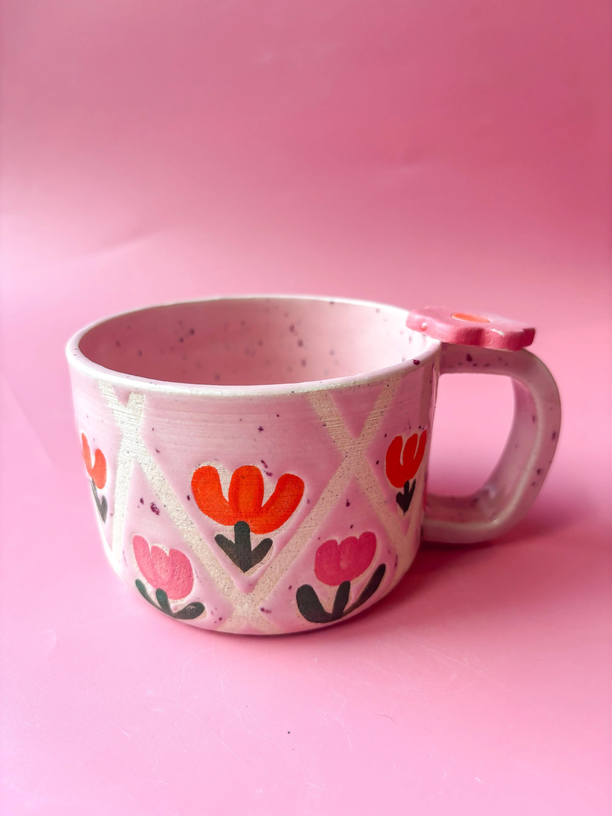Pink Diamond Quilt Mug