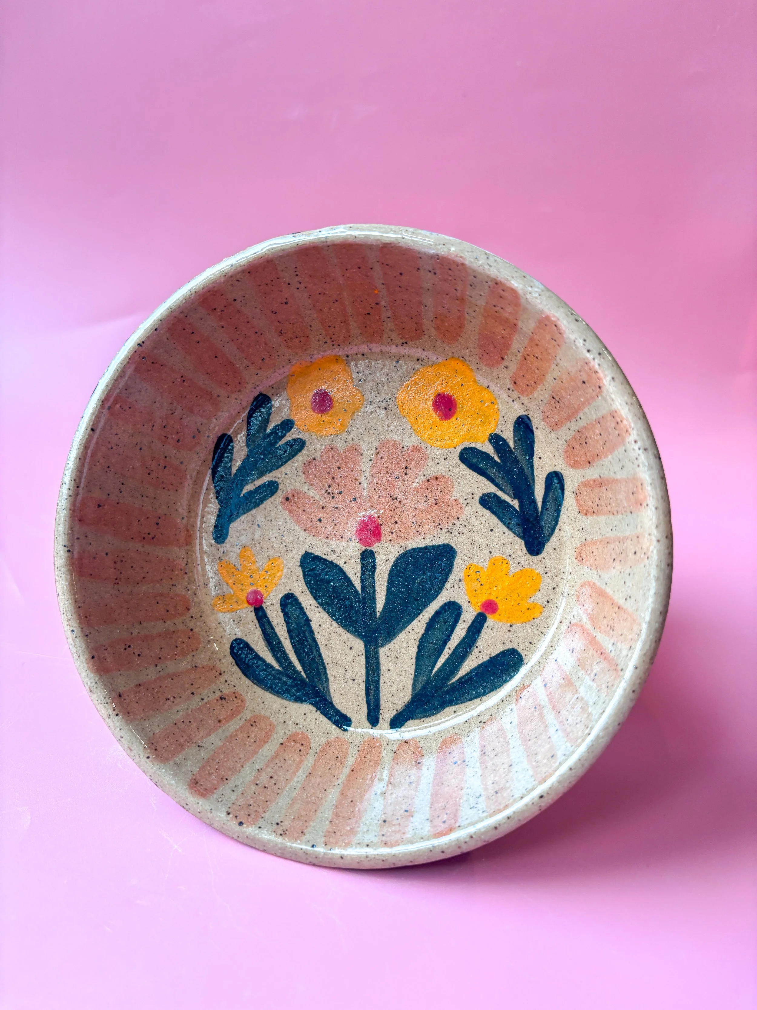 Floral Speckled Snack Bowl